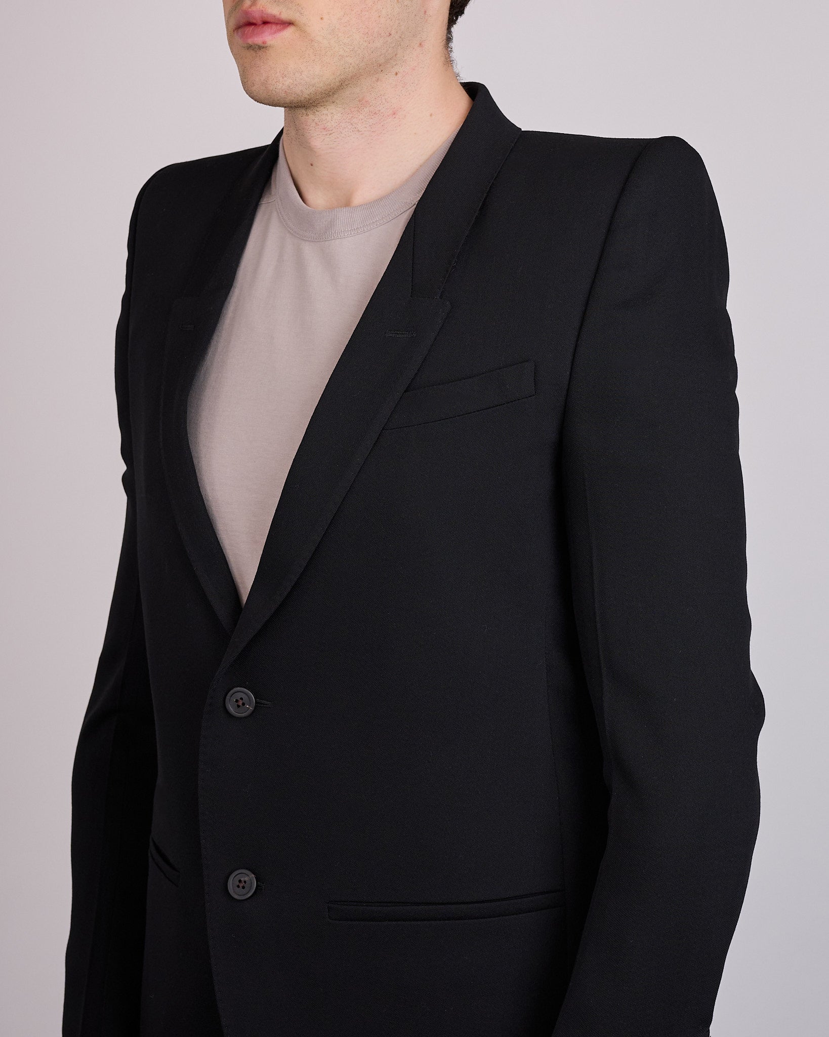 Rick Owens Larry Neue Blazer Twisted Wool Black