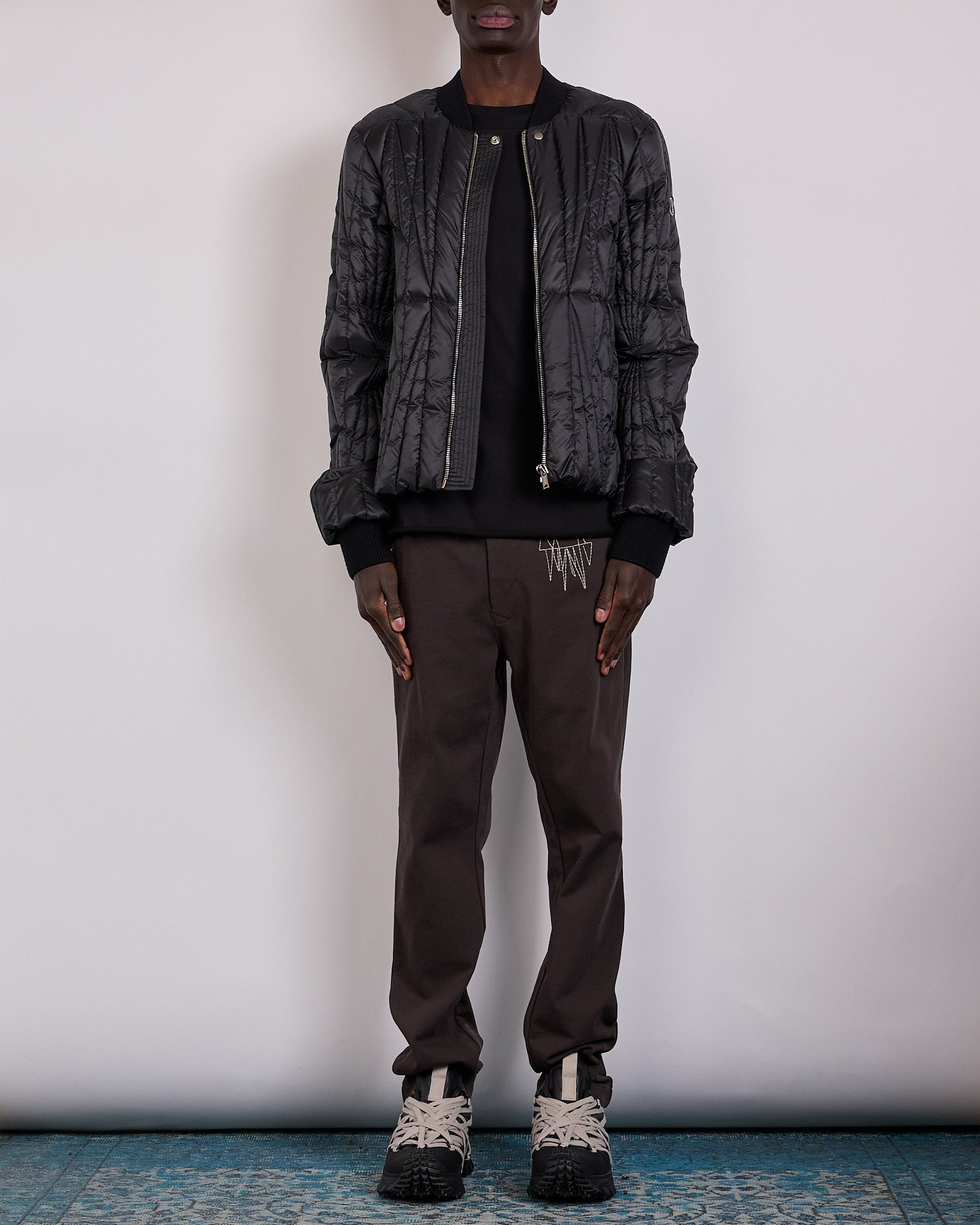 Rick Owens x Moncler Geocamo Flight Jacket Lightweight Duvet Black