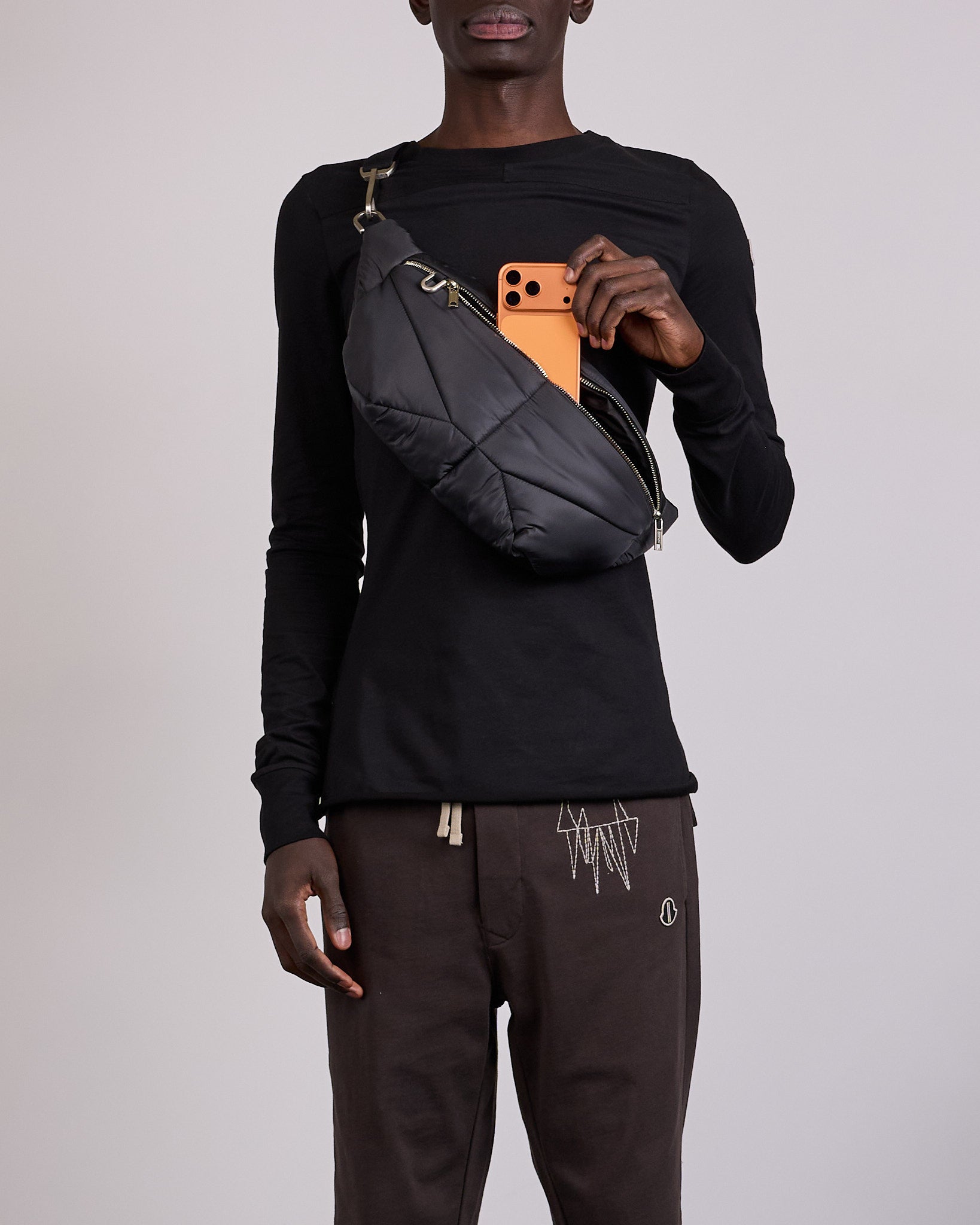Rick Owens x Moncler Lightweight Duvet Bumbag Black