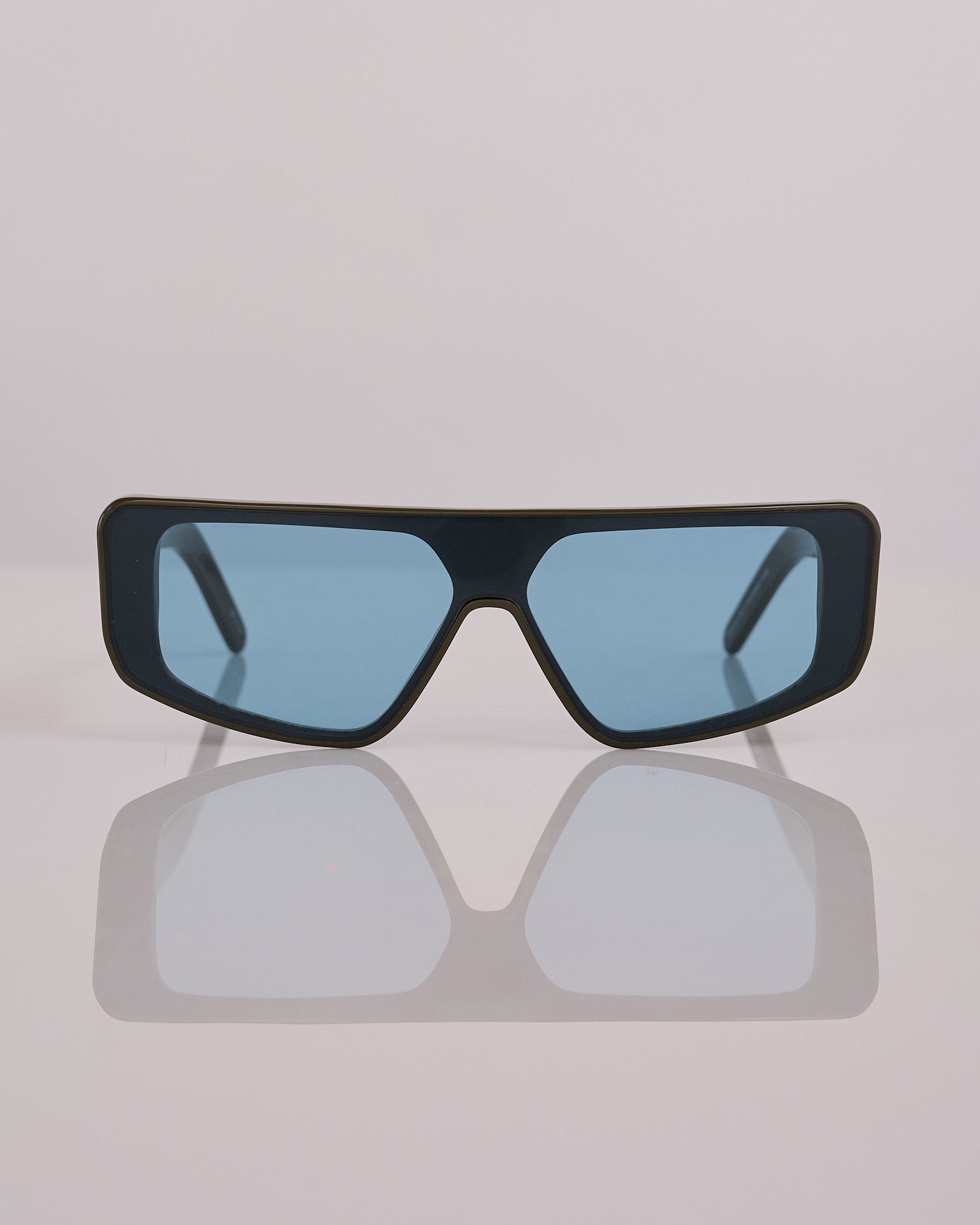Rick Owens Performa Temple Sunglass Olive Amazonite