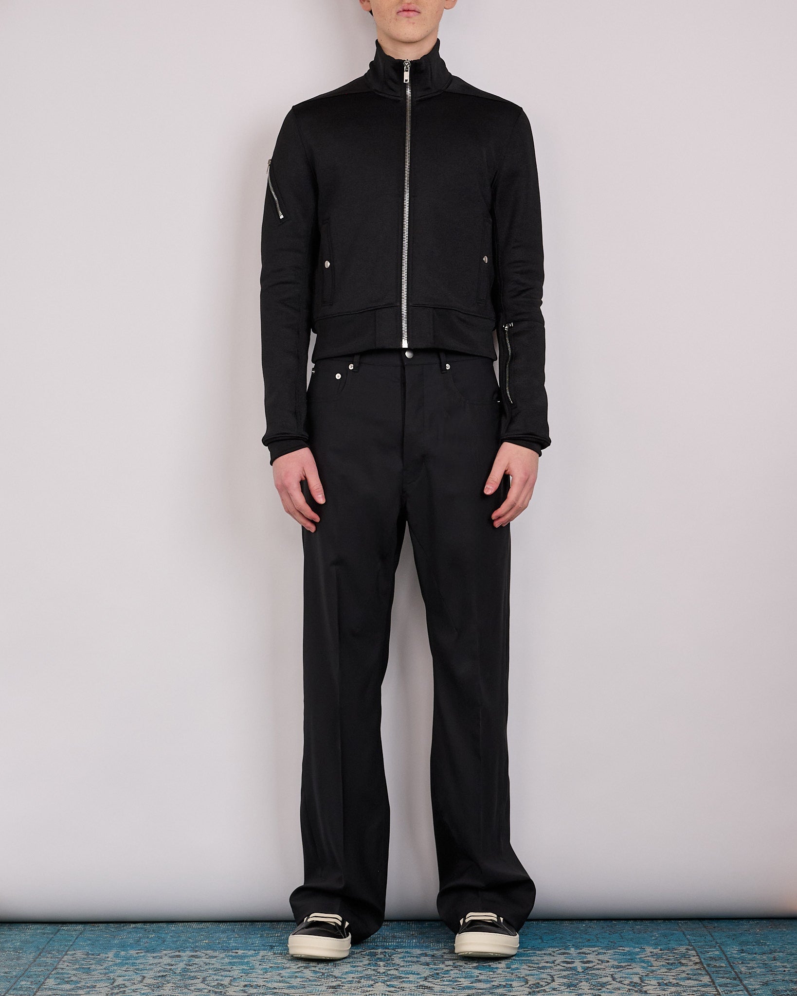 Rick Owens Runway Bonotto Suicide Rev Track Jacket Black