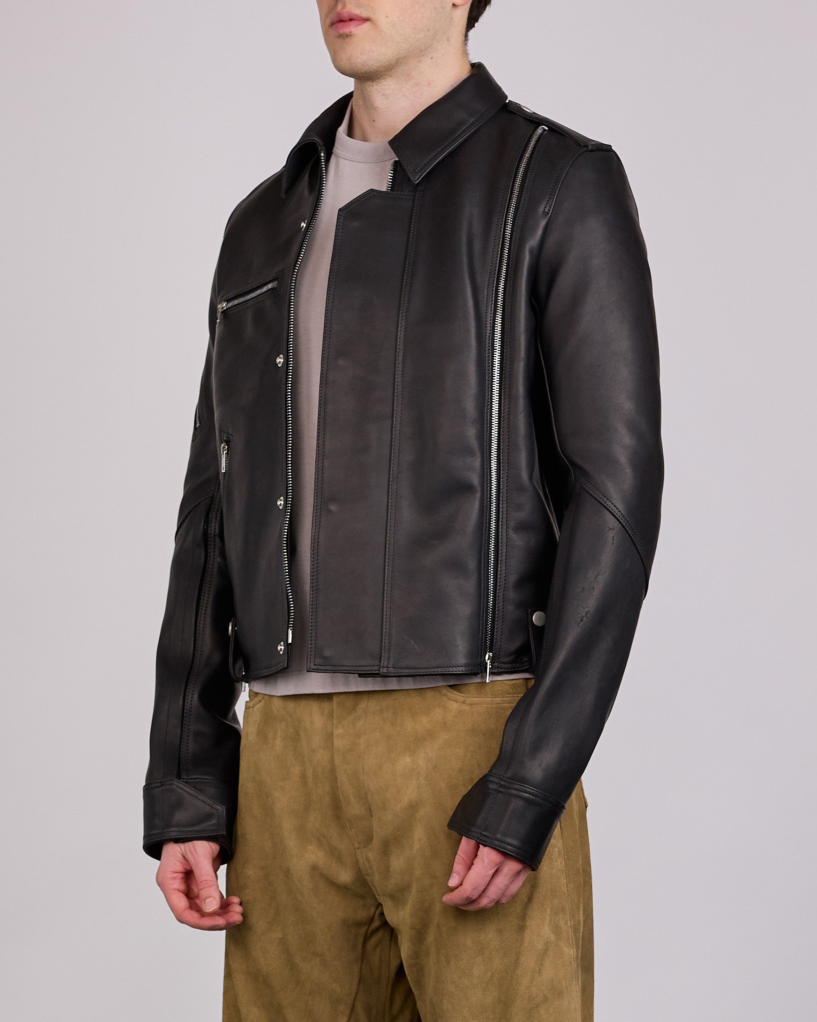 Rick Owens Runway Bonotto Suicide Vega MIJ Leather Jacket Black