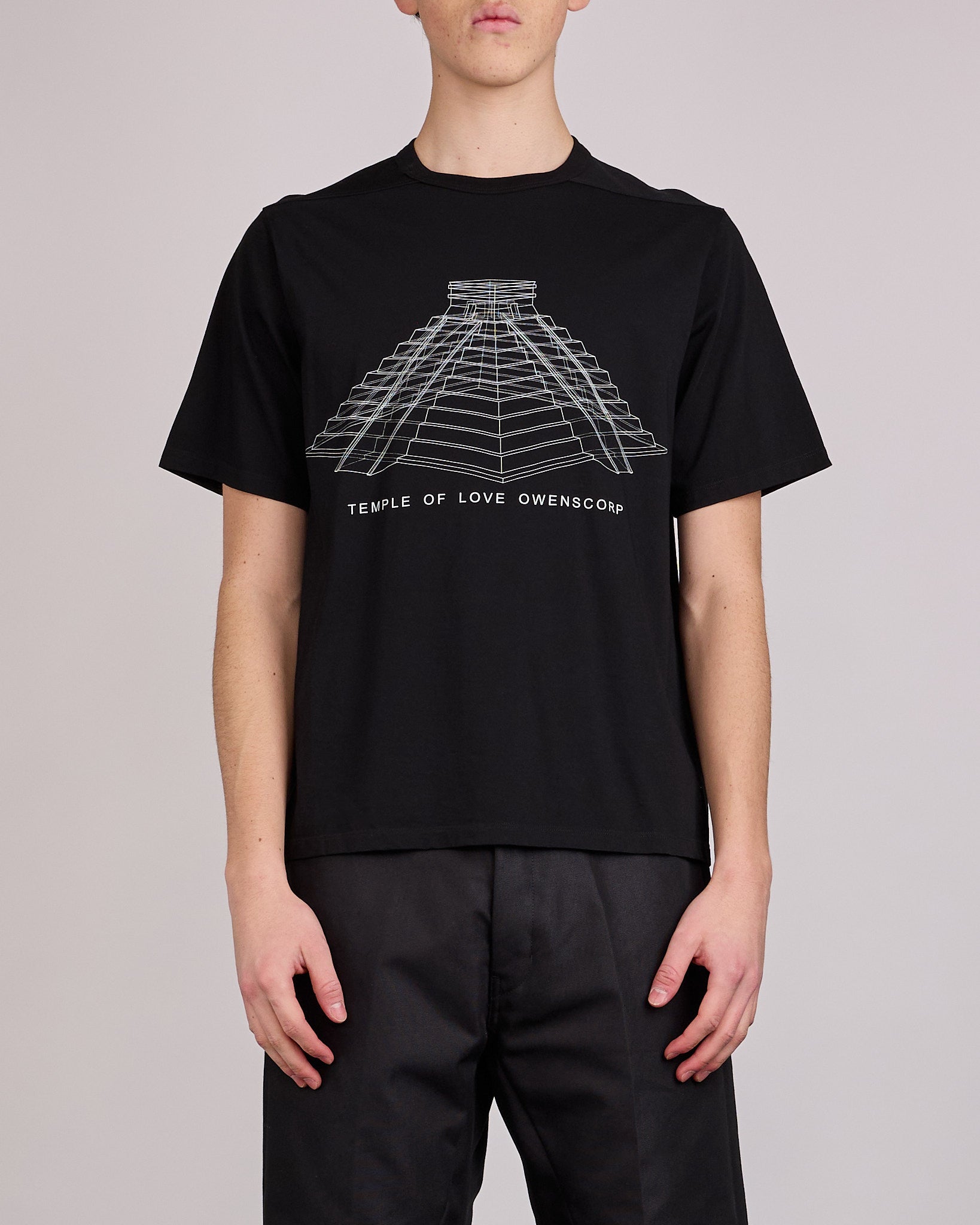 Rick Owens Runway Brad T-Shirt Temple Graphic Black Milk