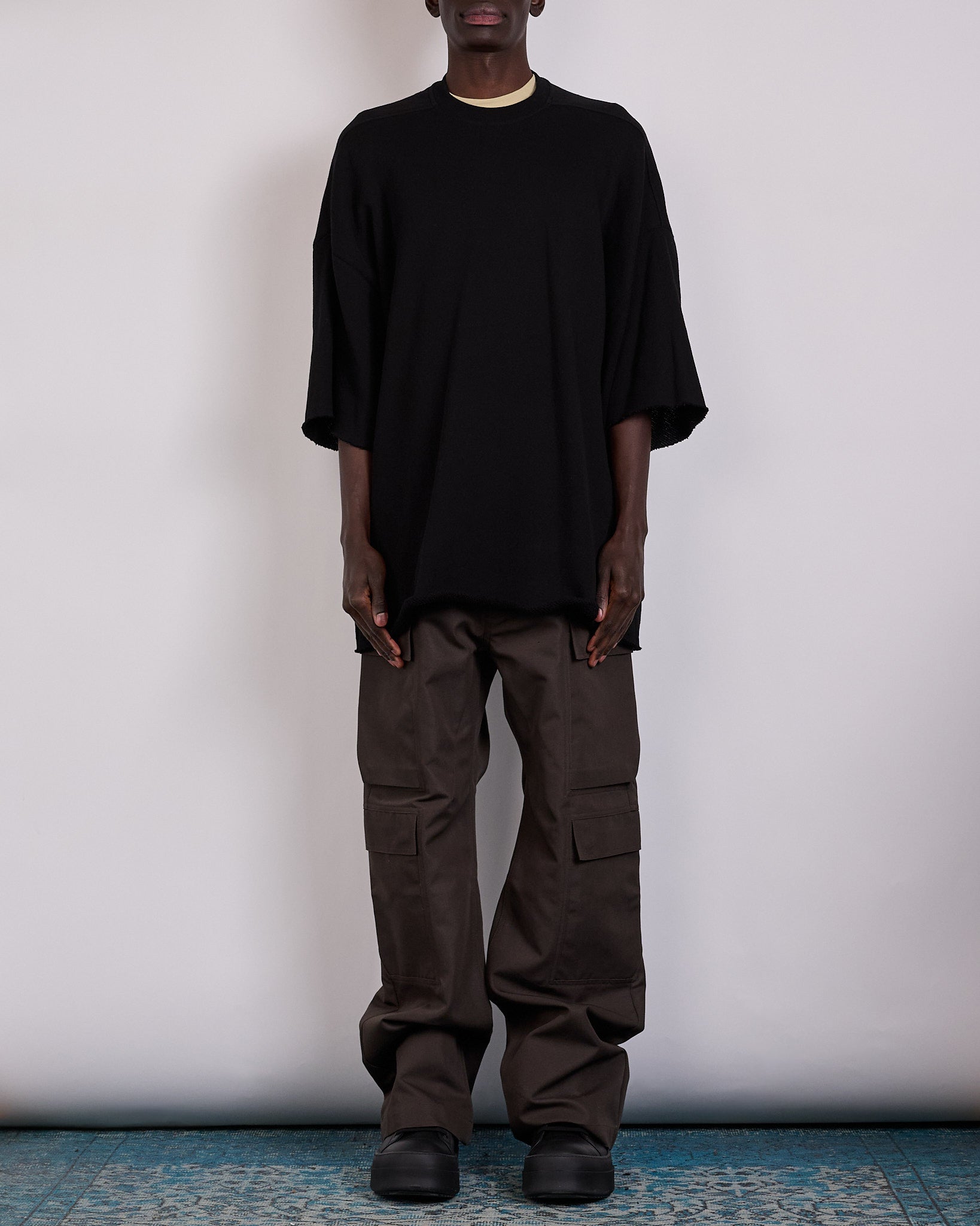 Rick Owens Tommy T-Shirt Nep Terry Jersey Black