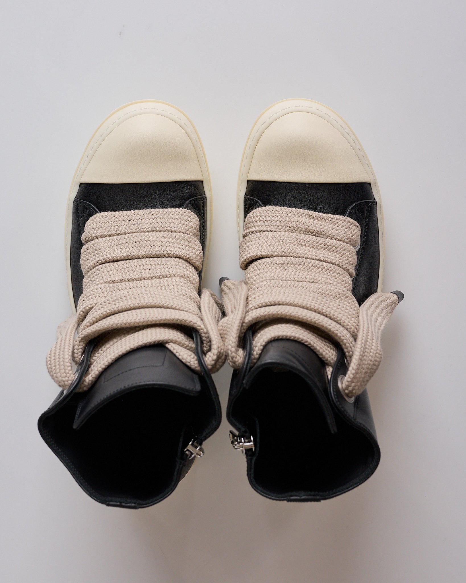 Rick Owens Tower Jumbolace Full Grain Sneaker Black Milk