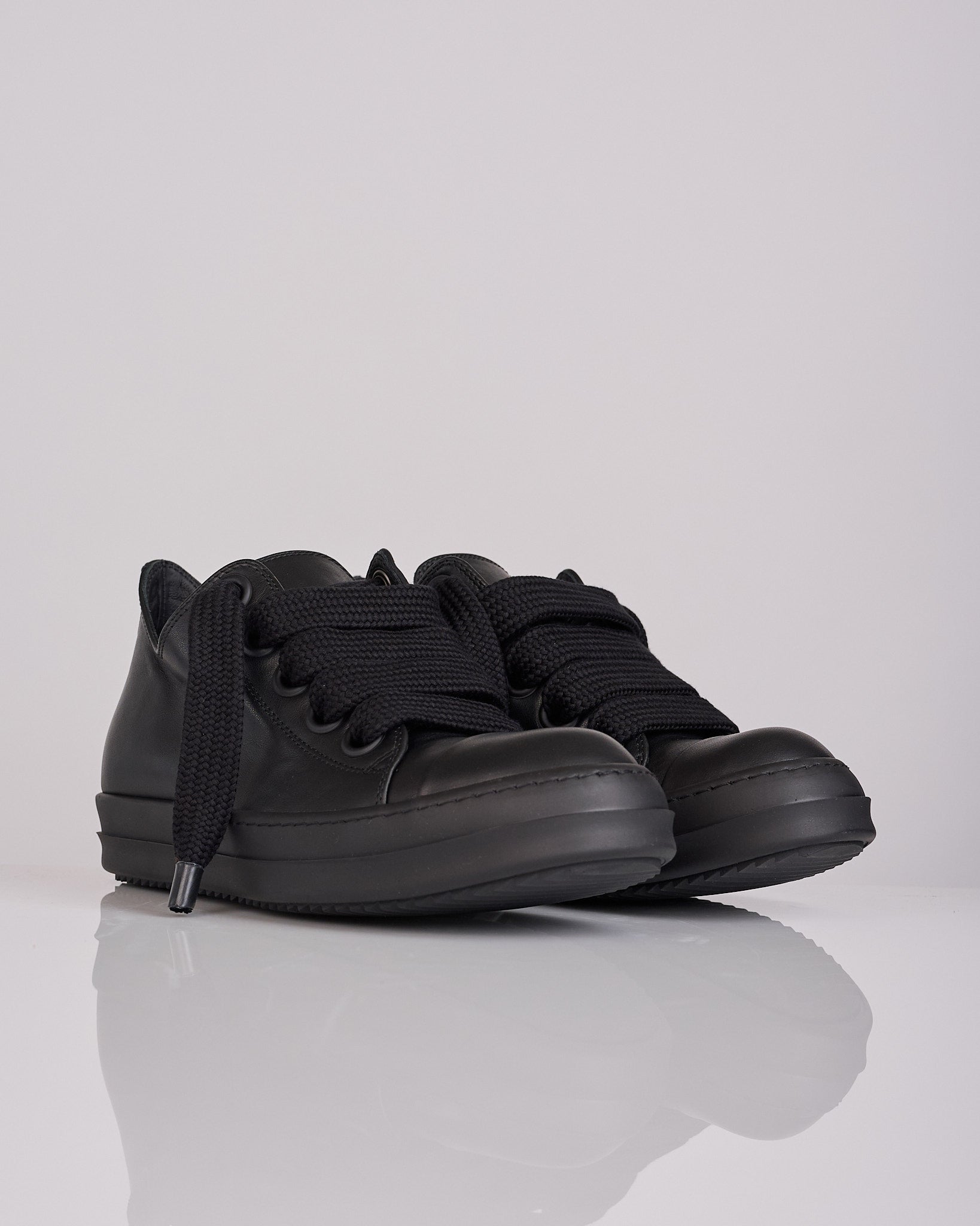 Rick Owens Tower Jumbolace Low Full Grain Sneaker All Black