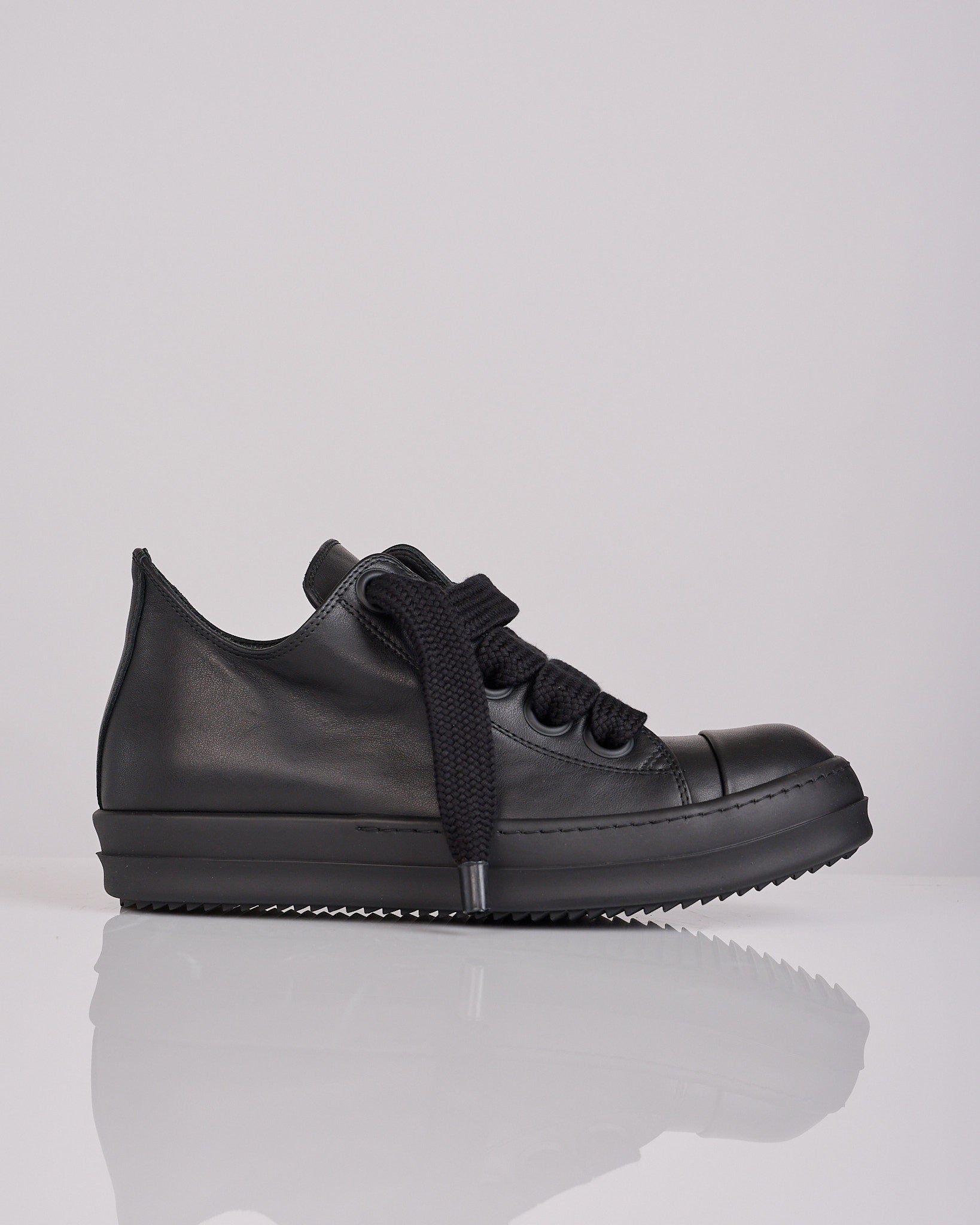 Rick Owens Tower Jumbolace Low Full Grain Sneaker All Black