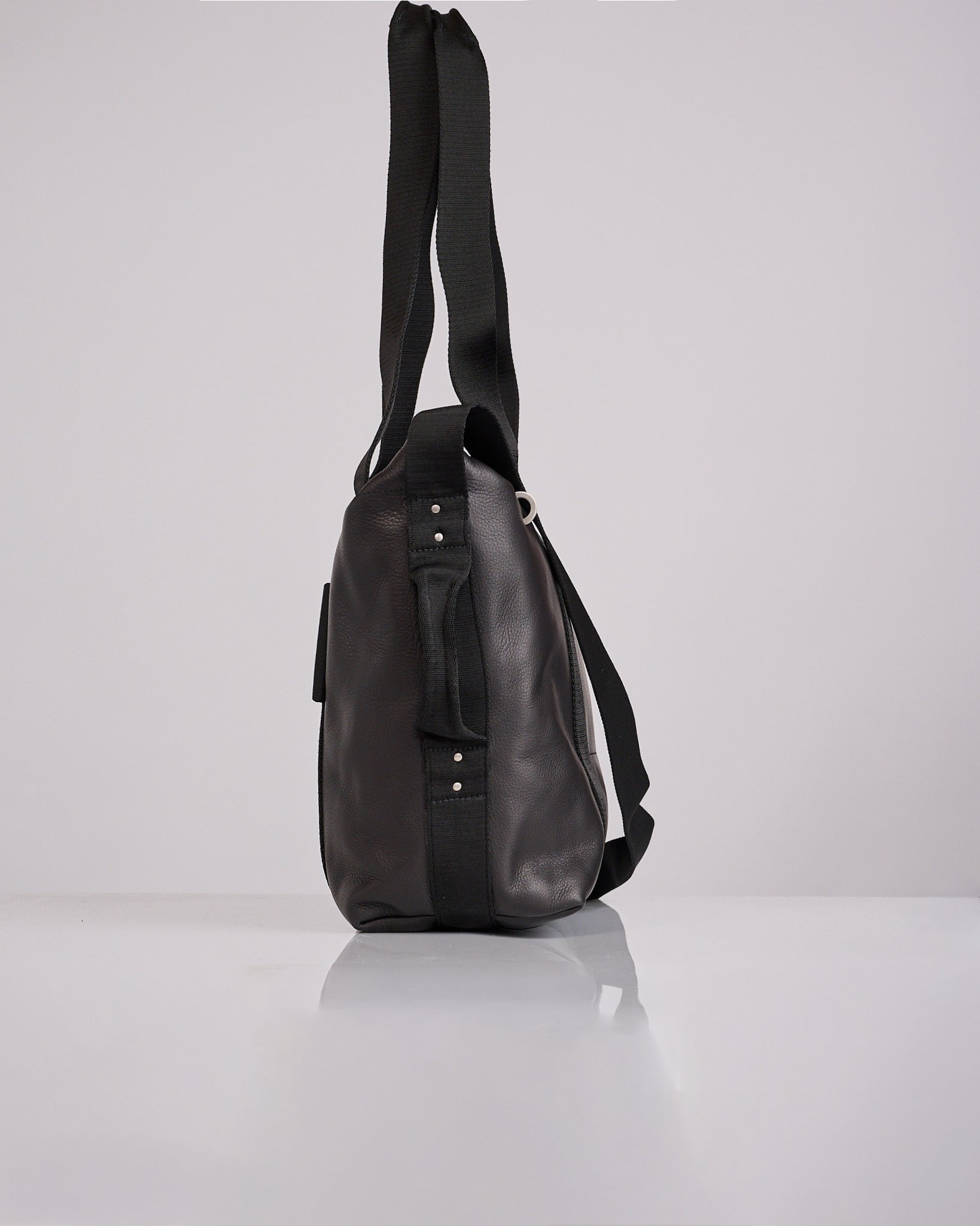 Rick Owens Tower Trolley Bag Grainy Leather Black