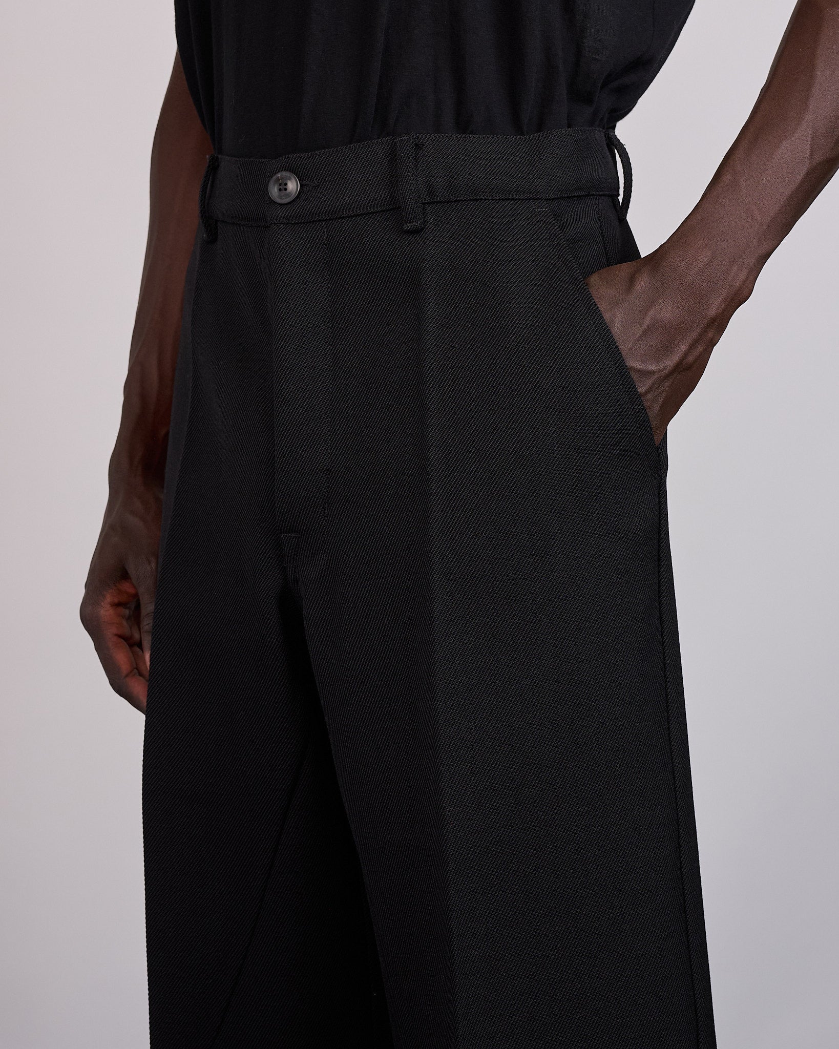 Rick Owens Work Pant Wool Whipcord Black