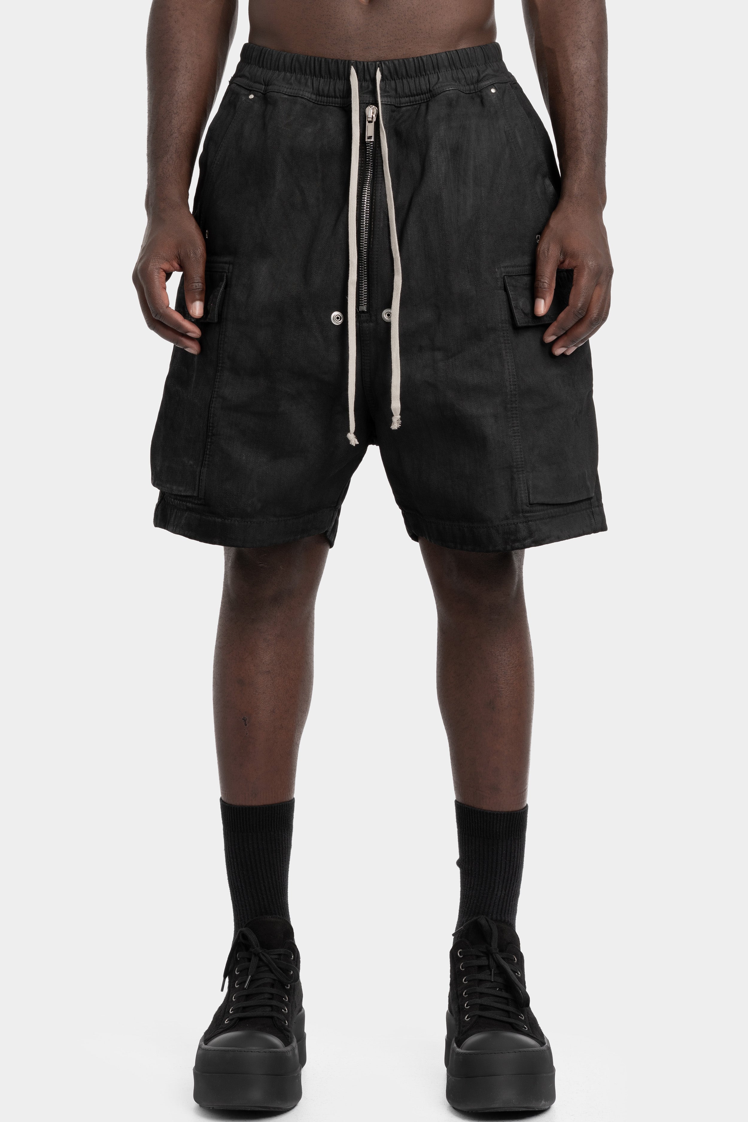 Cargobela shorts, Wax Denim