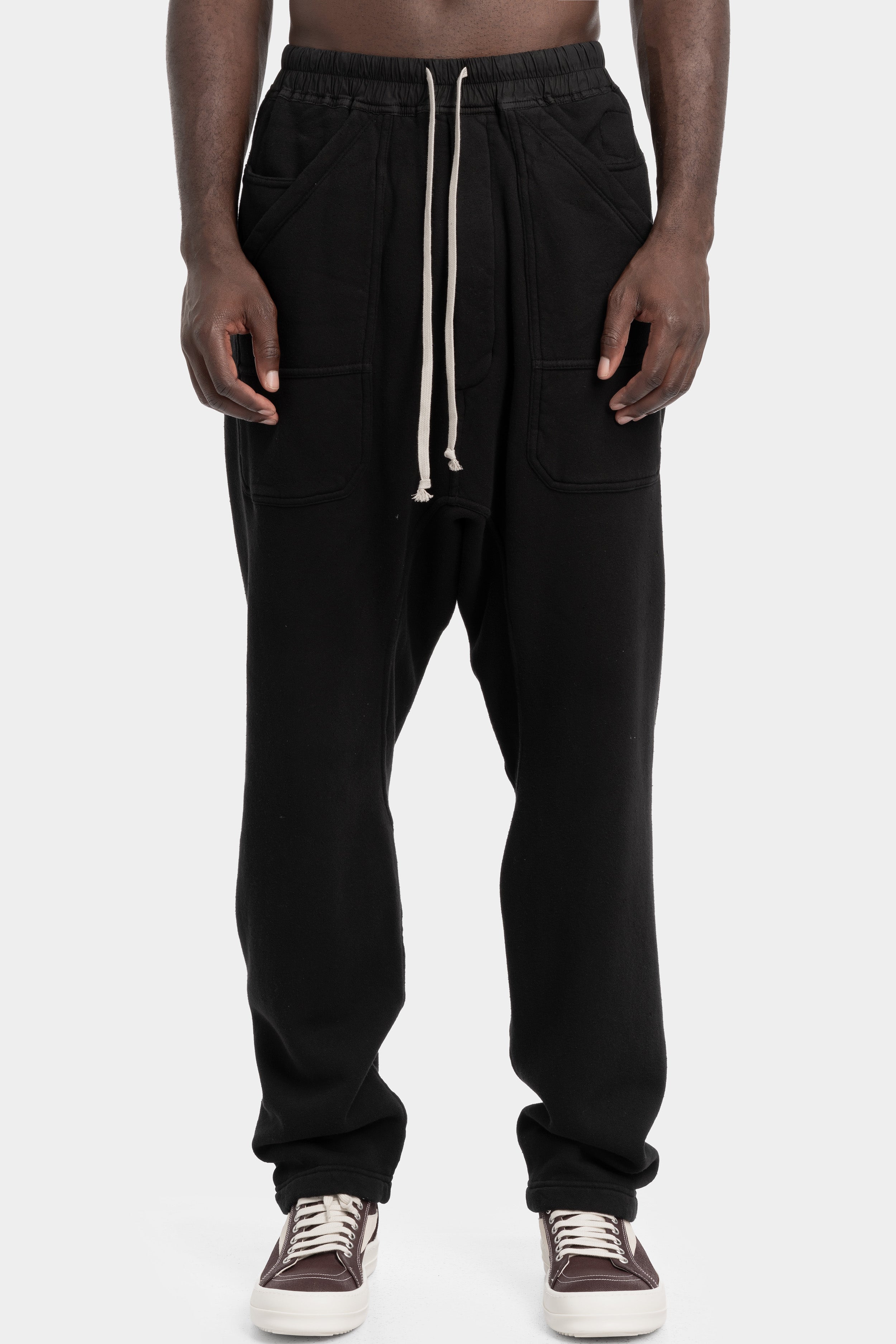 Classic cargo drawstring pants, Slub Felpa