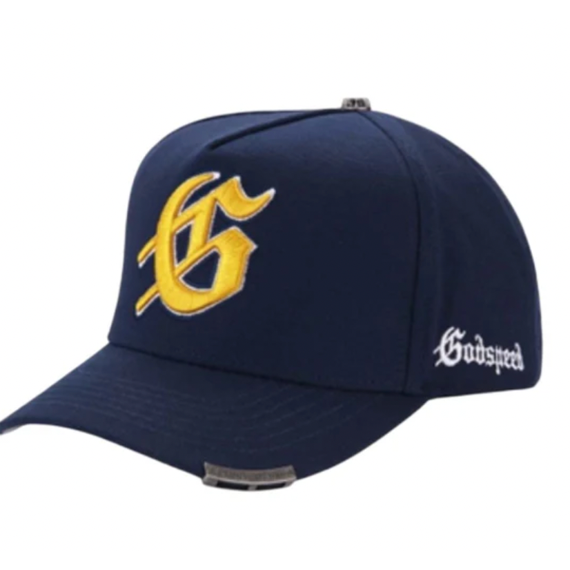 Godspeed G Logo Snapback Hat Navy Yellow