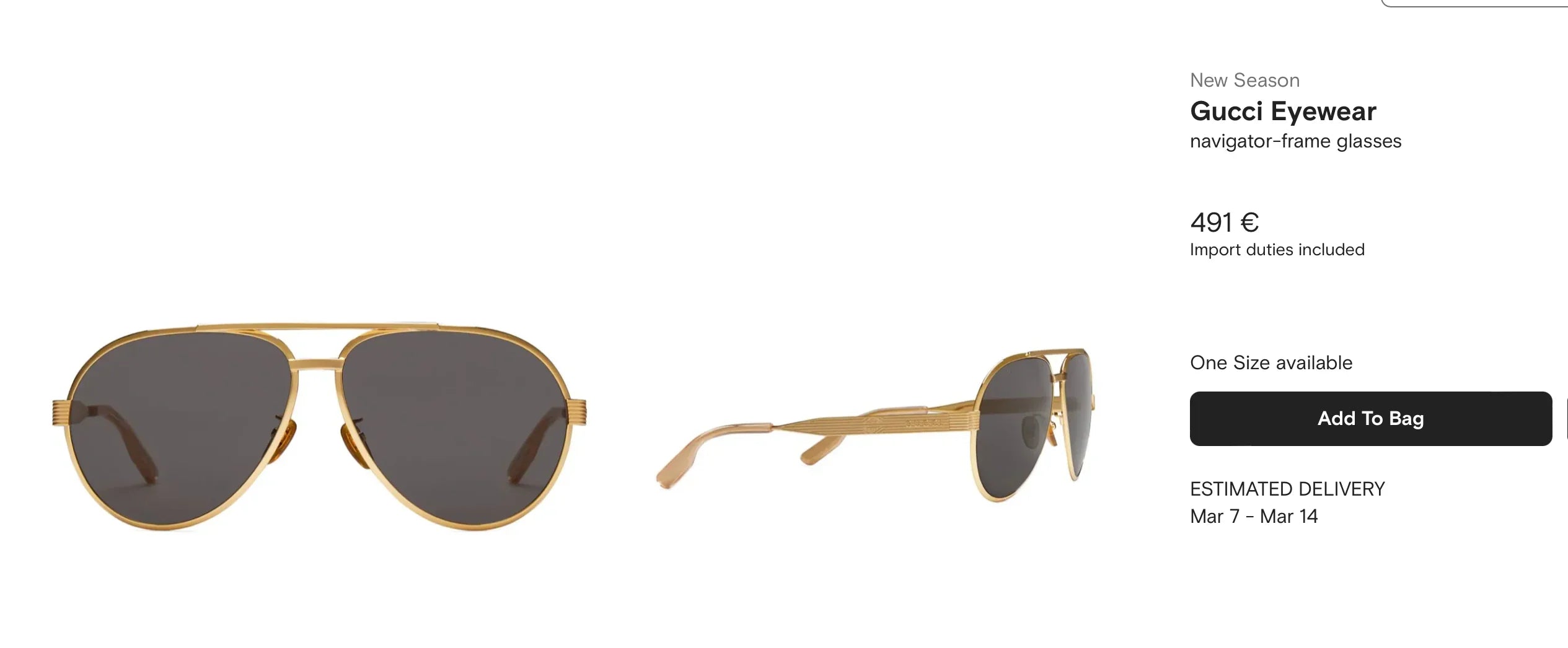 New Season Gucci 1513S Eyewear navigator-frame Sunglasses ✨
