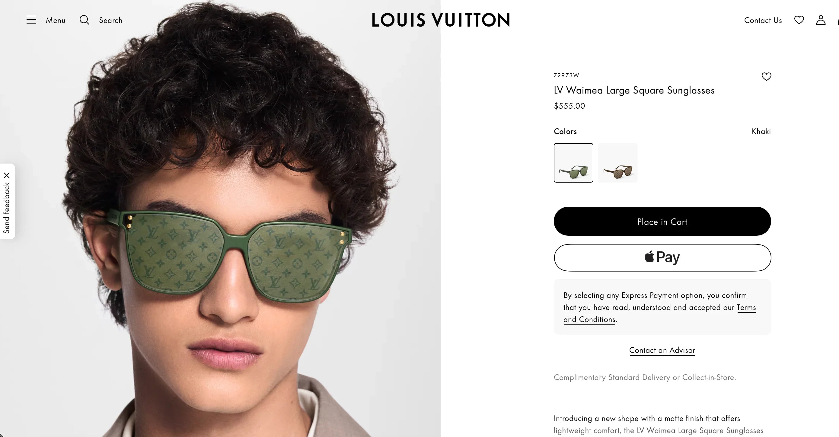 Louis Vuitton Z2973W-Z2974W LV Waimea Large Square Sunglasses ✨