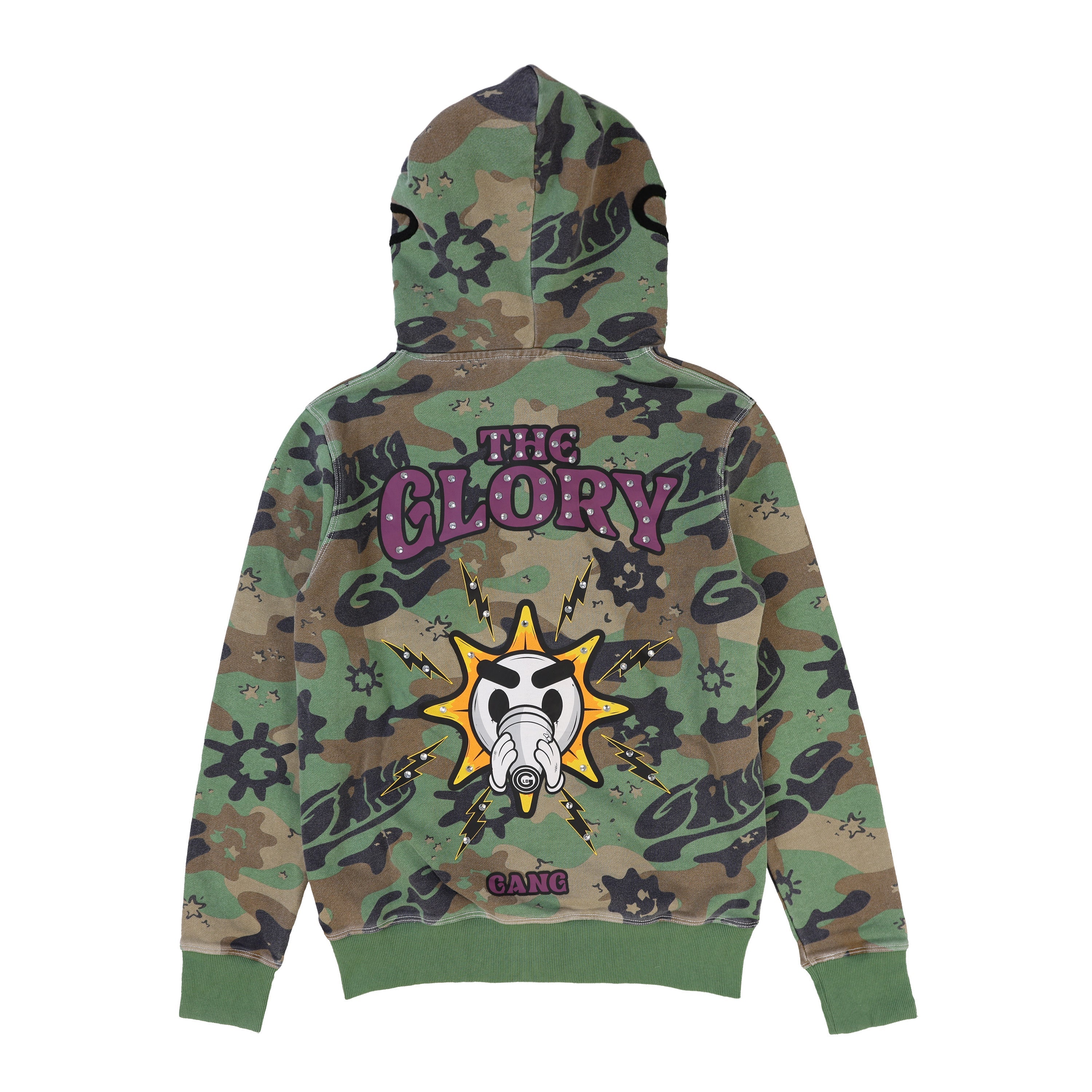 The Glory Full Zip Hoodie (Green Wash Camo)