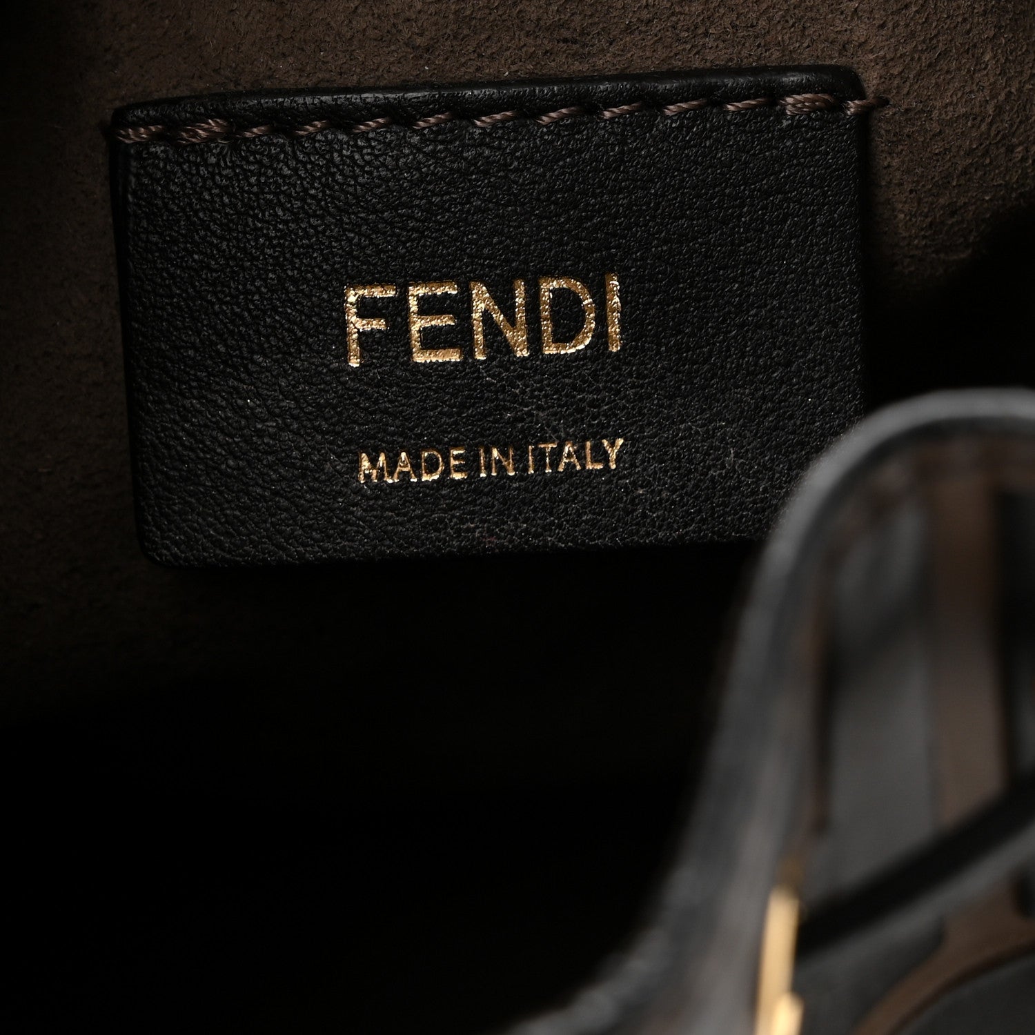 Vitello Liberty F is Fendi Bi-Color FF 1974 Embossed Mini Mon Tresor Bucket Bag Maya Black