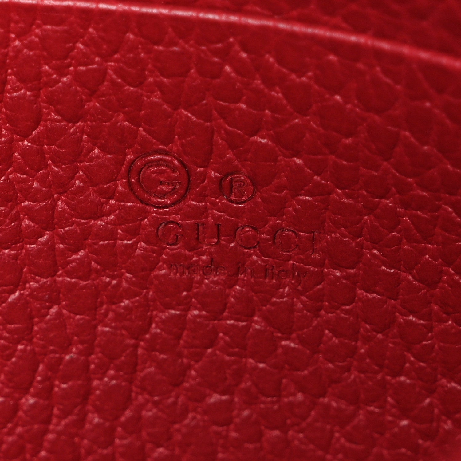 Dollar Calfskin Interlocking G Chain Wallet Red