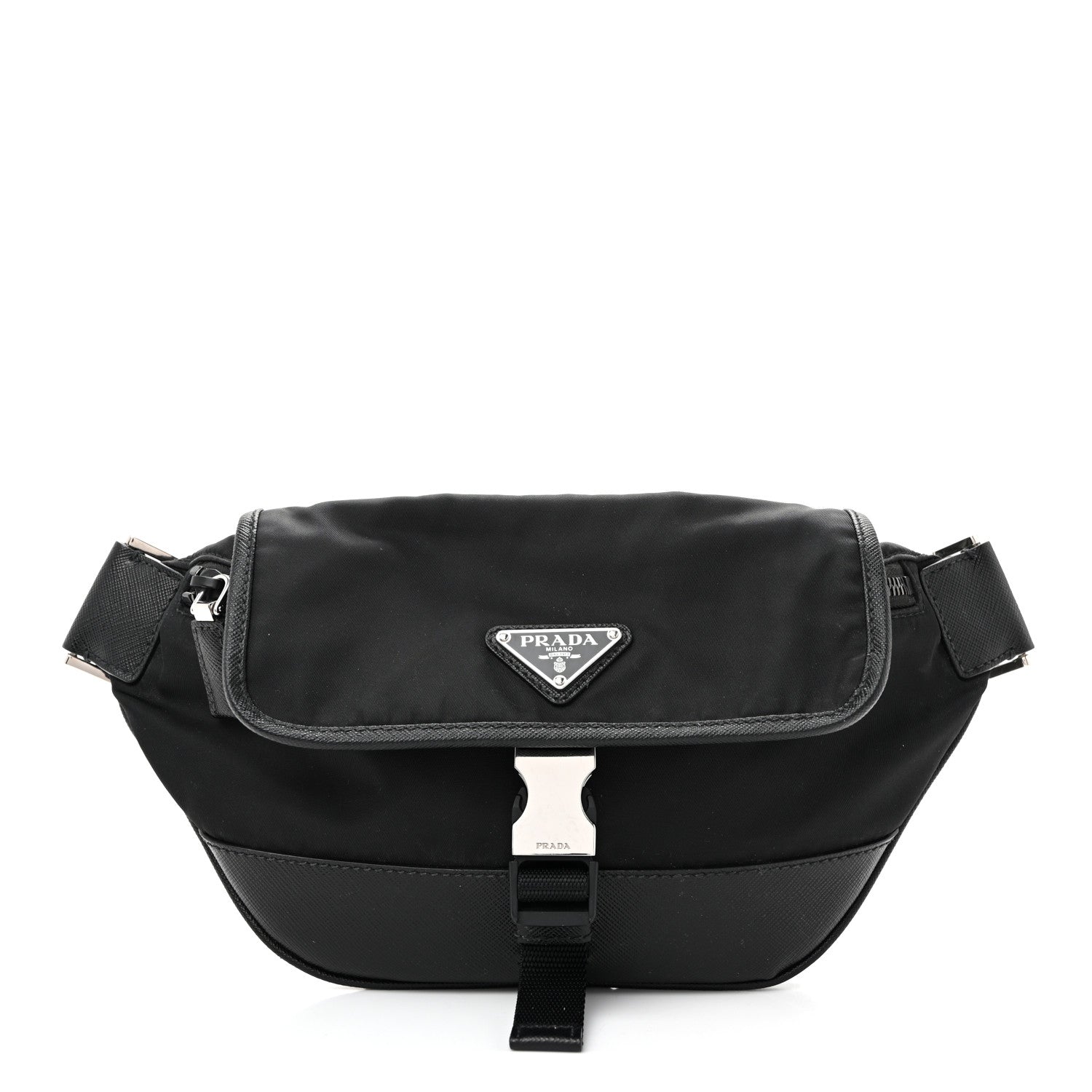 Re-Nylon Saffiano Sling Bag Black