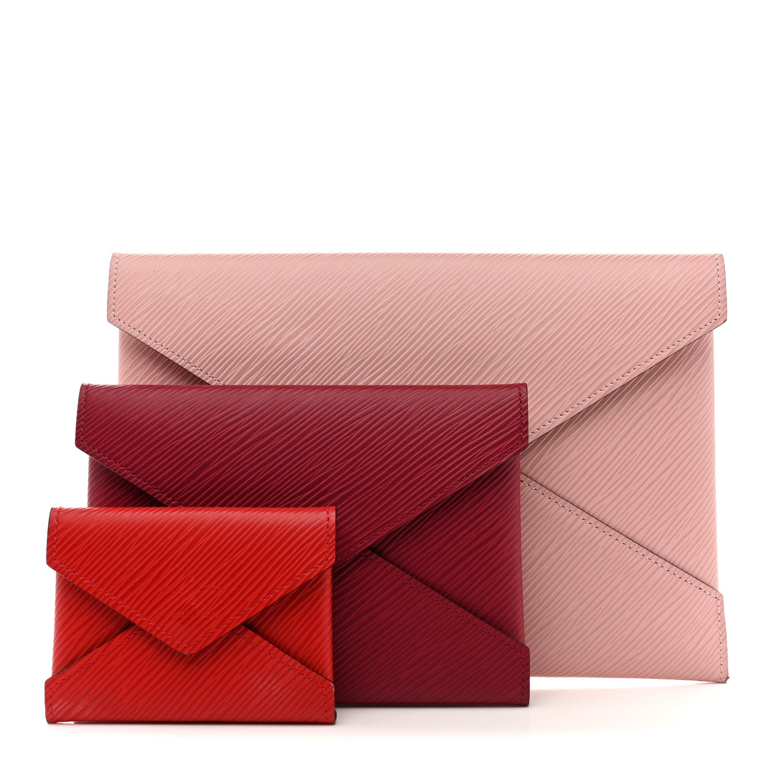 Epi Kirigami Pochette Set Rose Ballerine Fuchsia Coquelicot