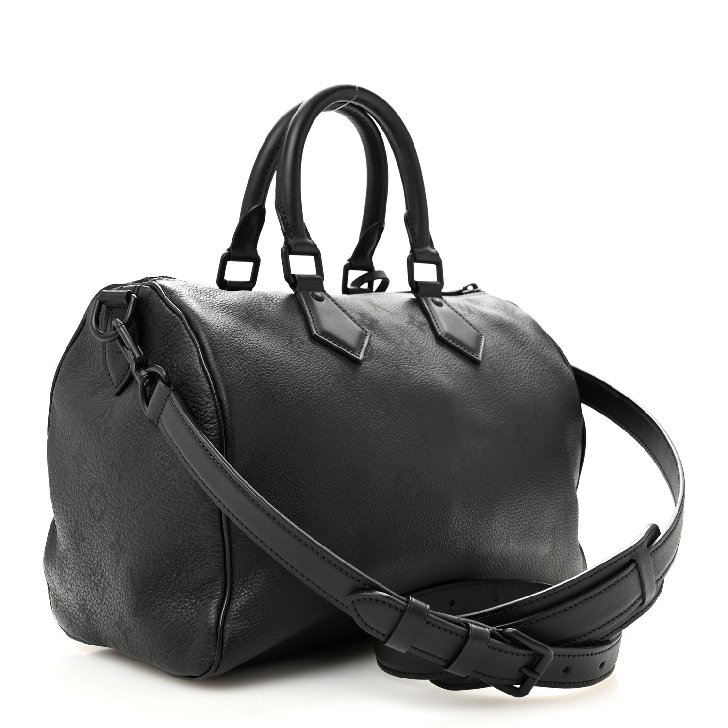 Calfskin Monogram Speedy P9 Bandouliere 30 Ultra Black