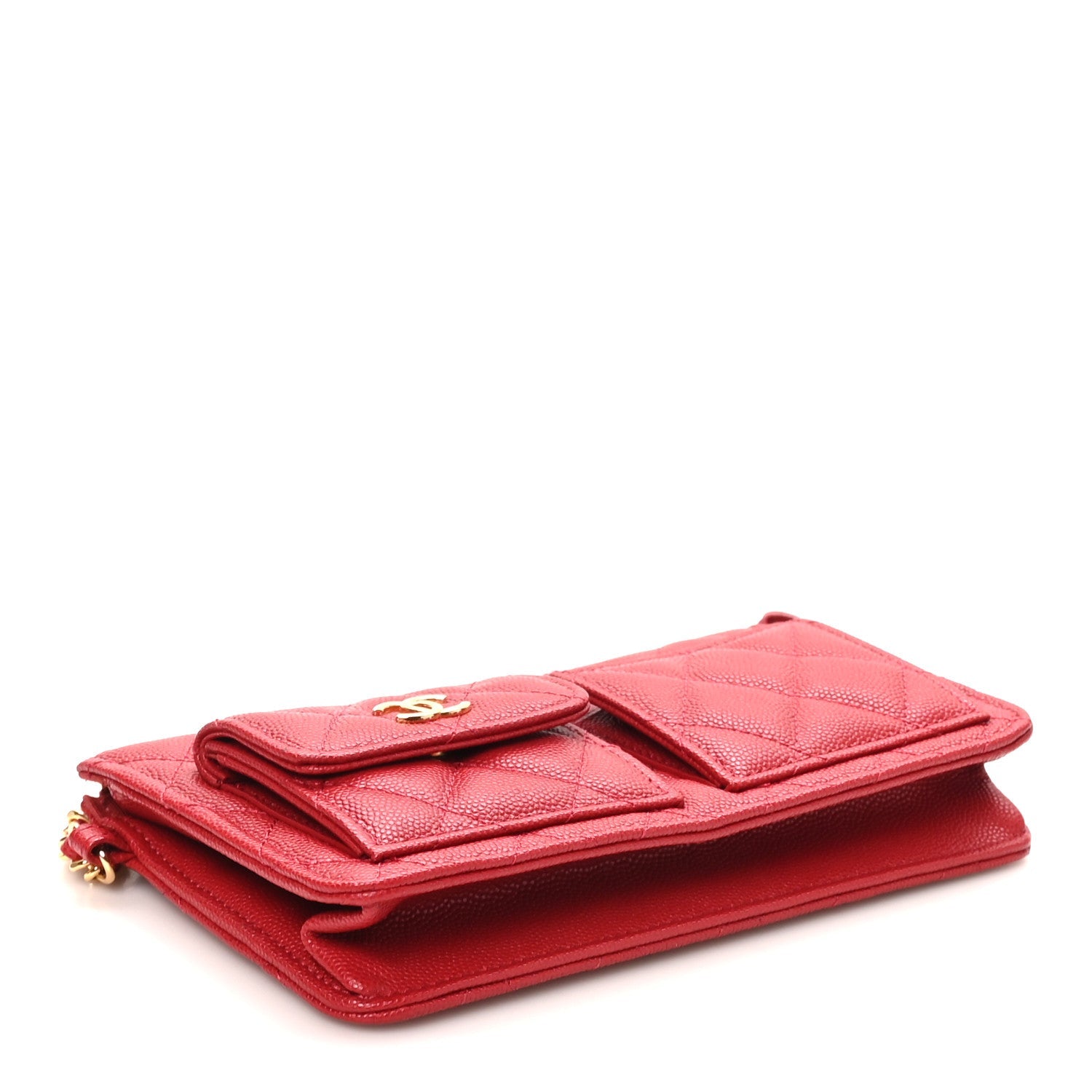 Caviar Quilted Polly Pocket Pouch Red