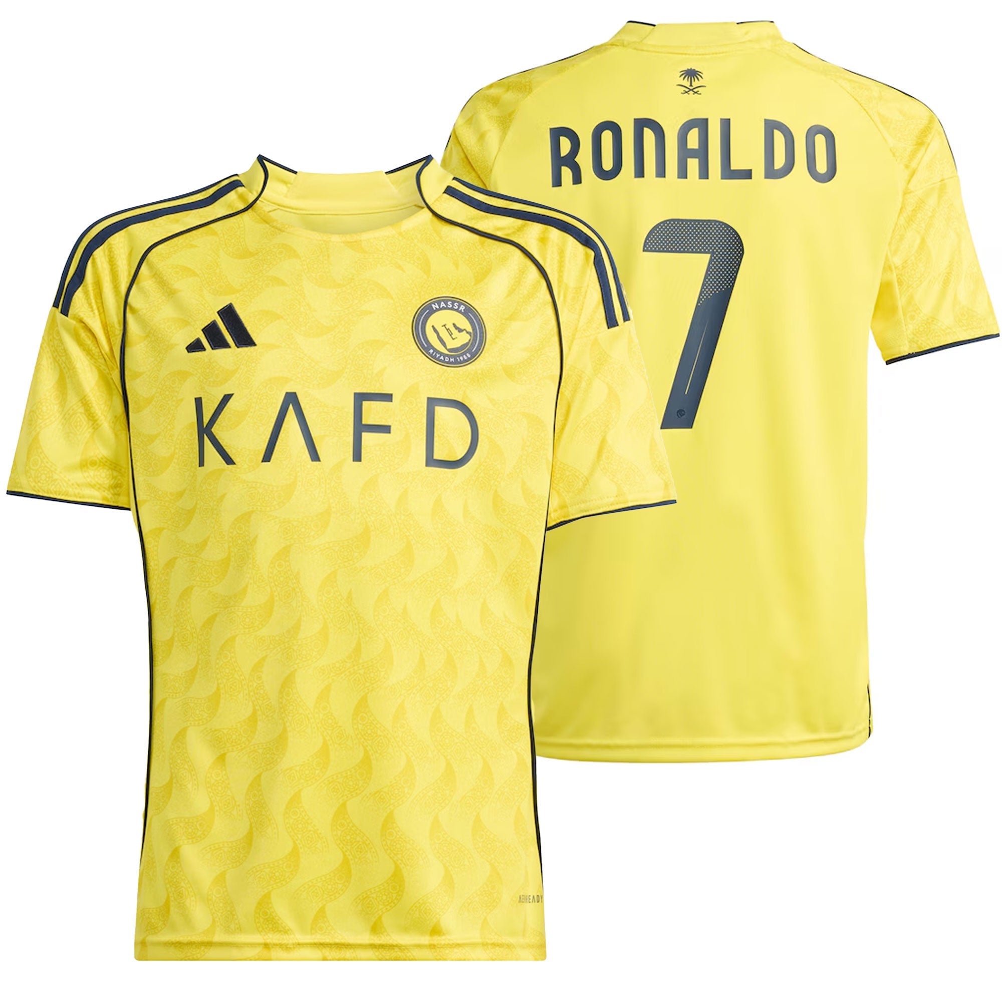 adidas Al Nassr Kids Home Stadium 2025/26 Jersey w/ Ronaldo
