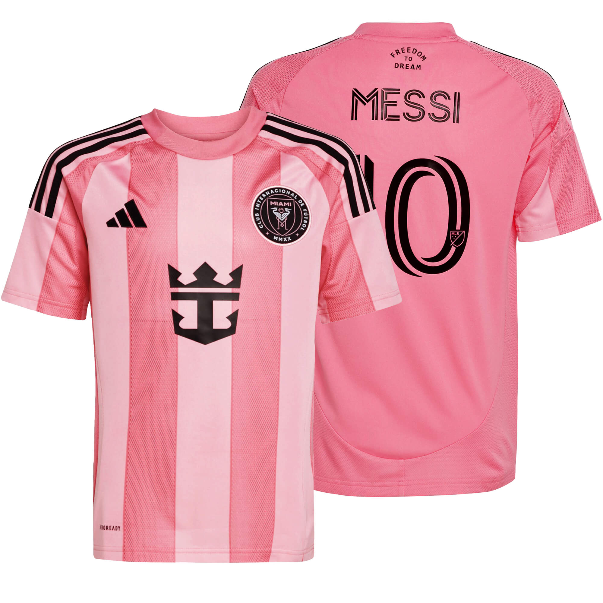 adidas Inter Miami Kids Home Stadium 2025/26 Jersey w/ Messi
