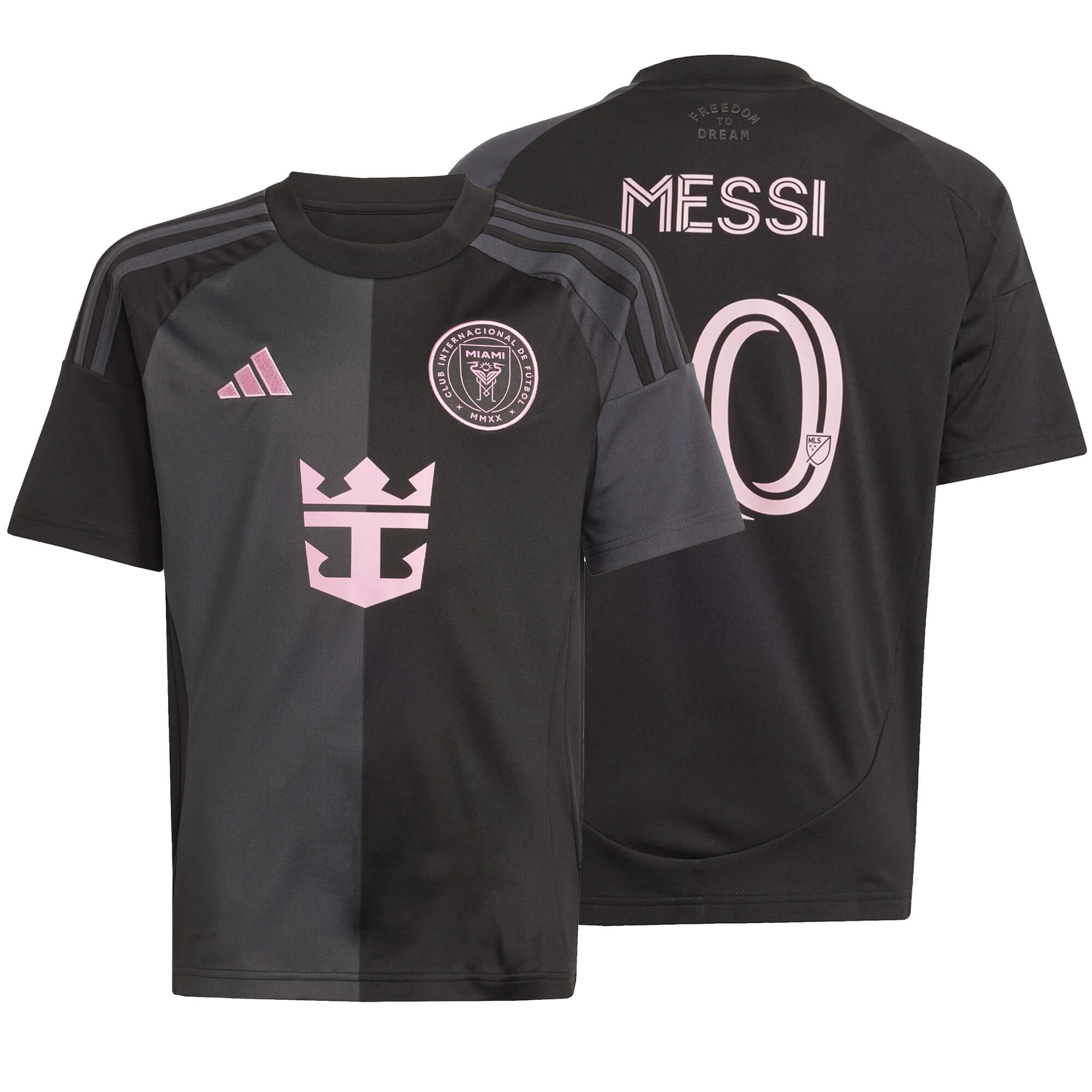 adidas Inter Miami Kids Away Stadium 2025/26 Jersey w/ Messi