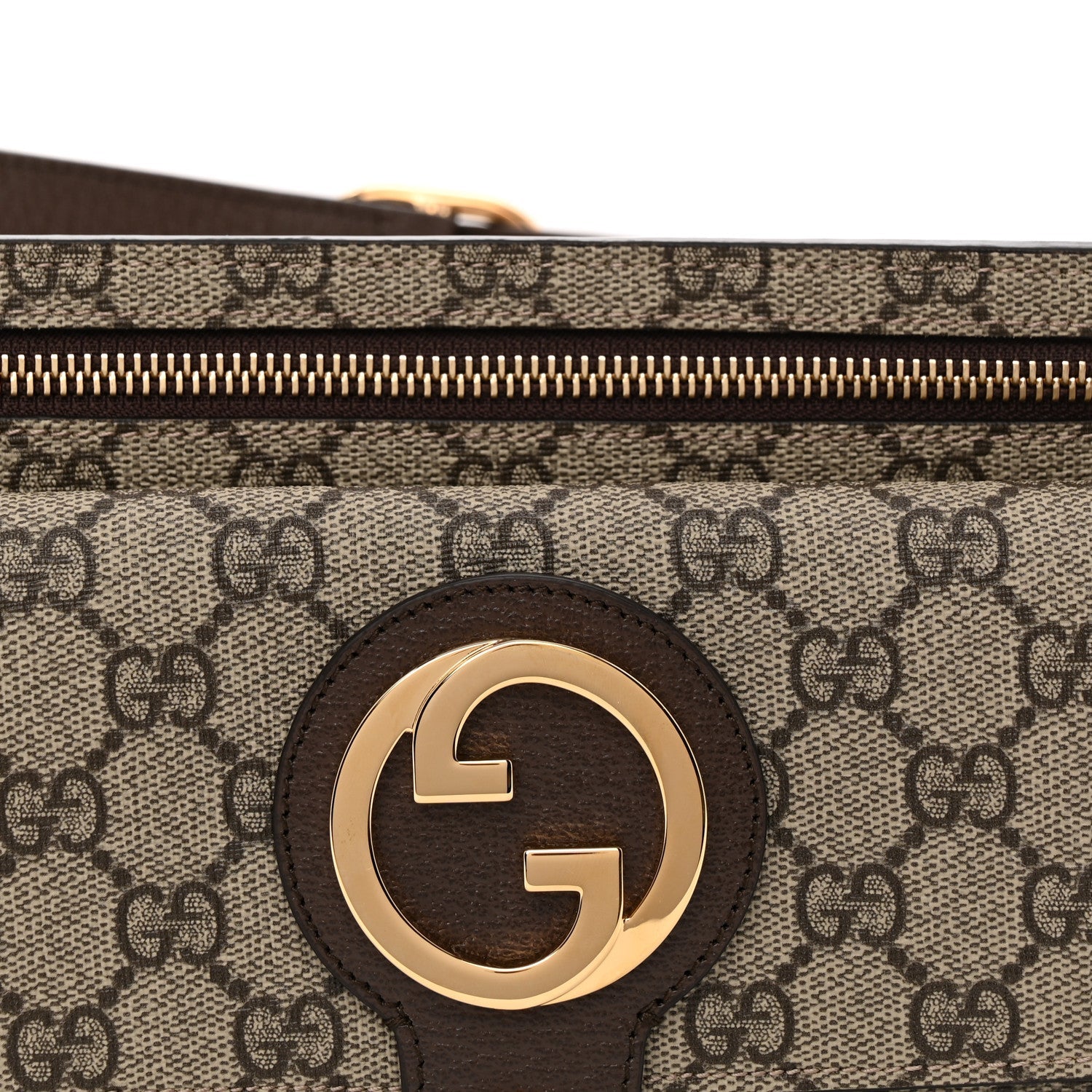 GG Supreme Monogram Textured Dollar Calfskin Blondie Belt Bag Beige Ebony New Acero