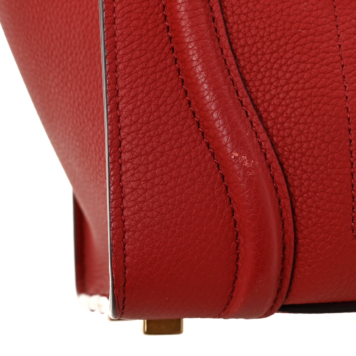 Drummed Calfskin Micro Luggage Red