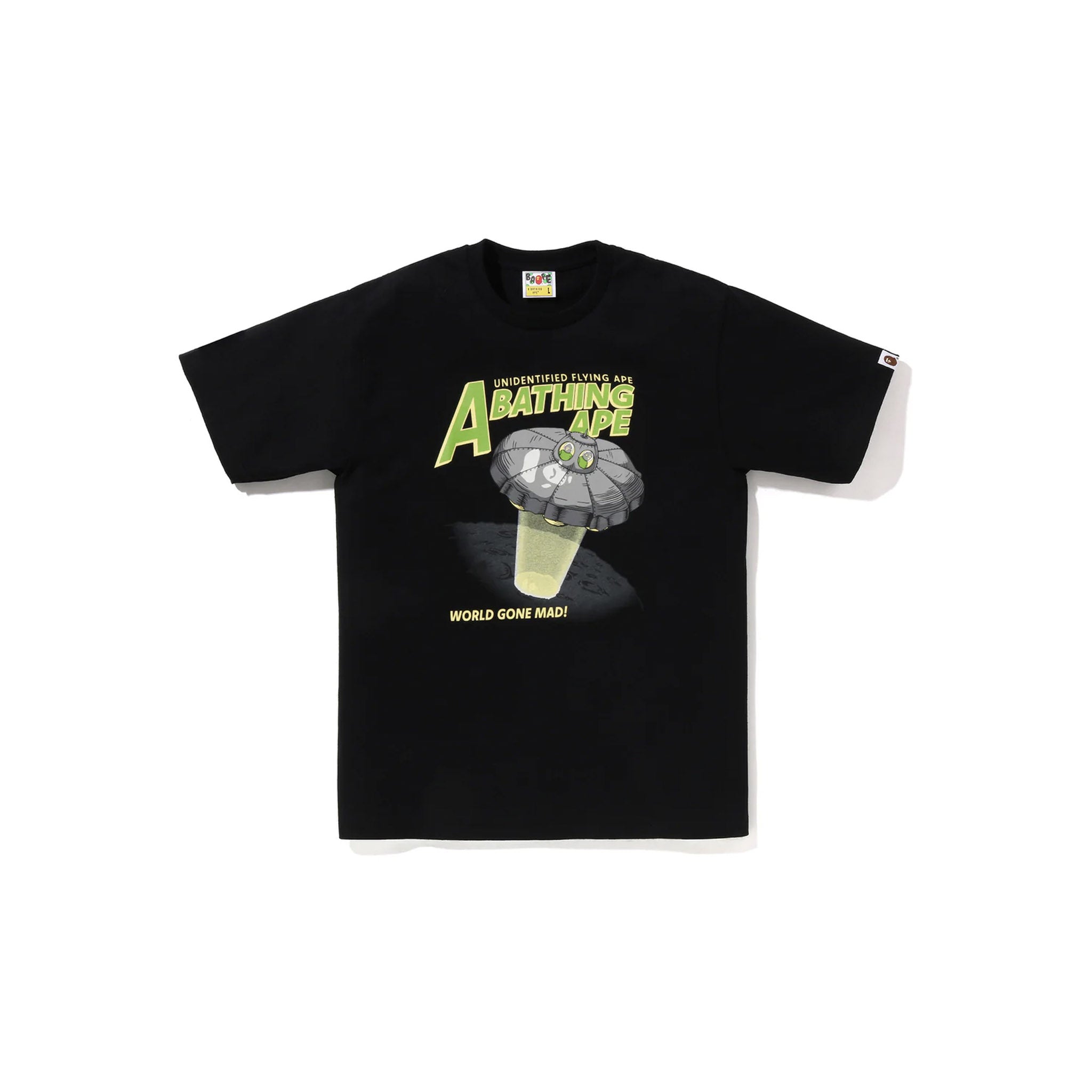 Bape Ape Head UFO On Moon Tee Black