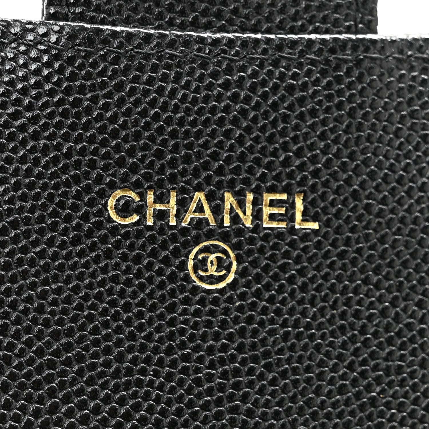 Caviar Quilted Phone Holder Wallet on Removable Chain Black
