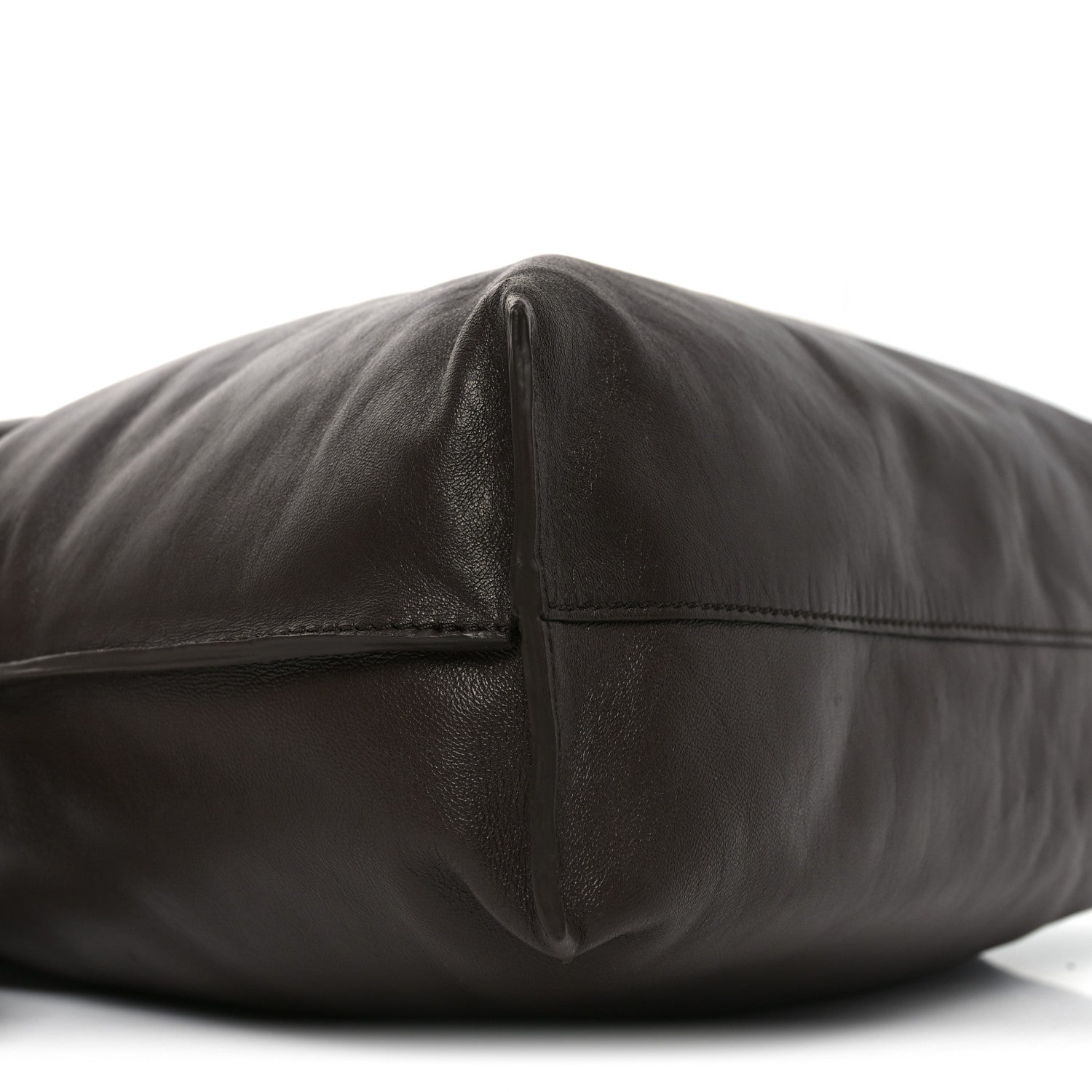 Calfskin Flamenco Puffer Knot Bag Dark Brown