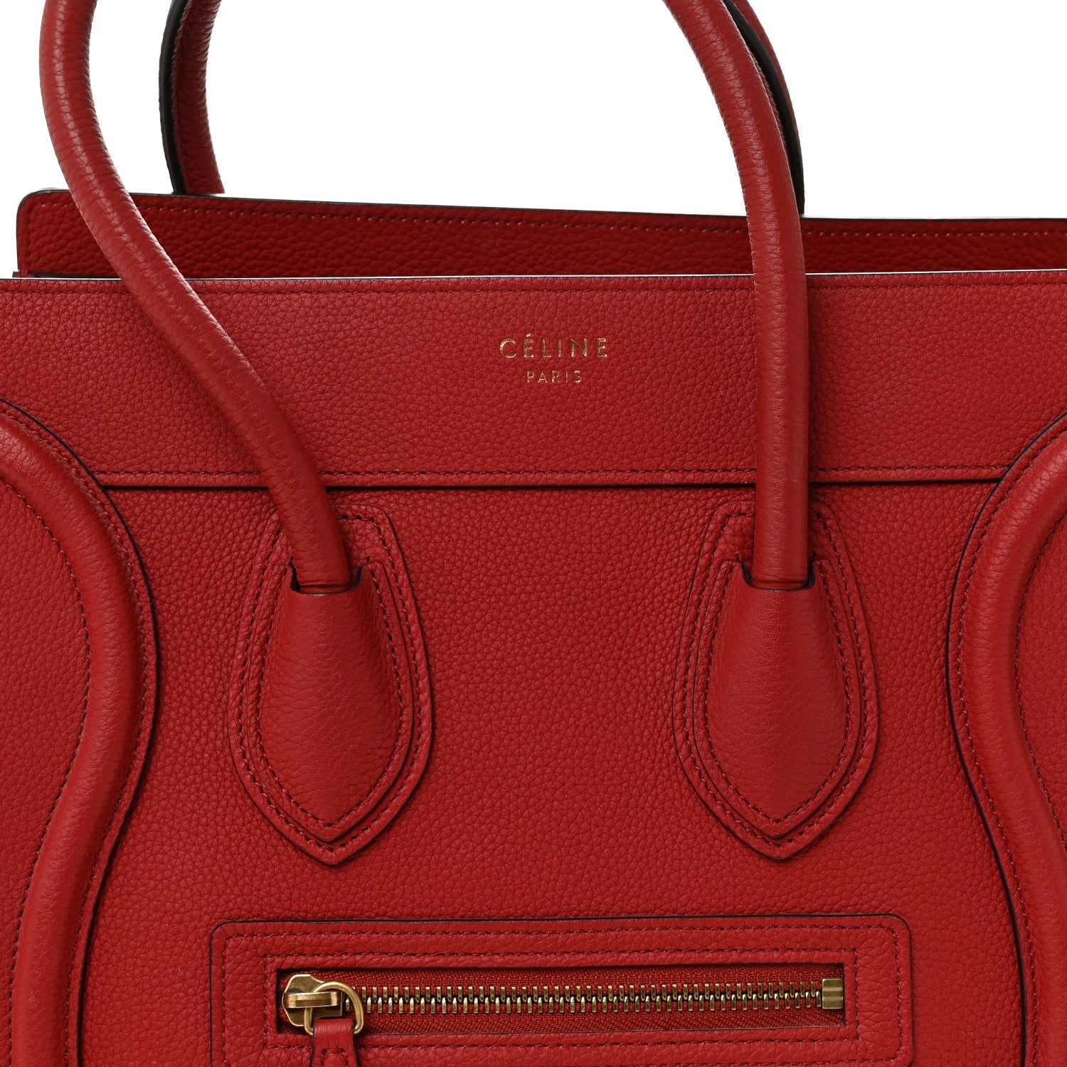 Drummed Calfskin Micro Luggage Red