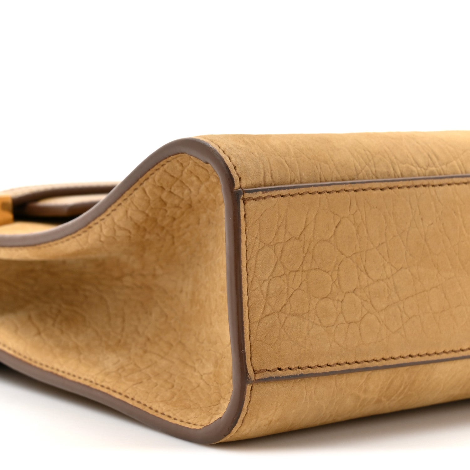 Smooth Calfskin Suede Crocodile Embossed Manhattan Shoulder Bag Tan
