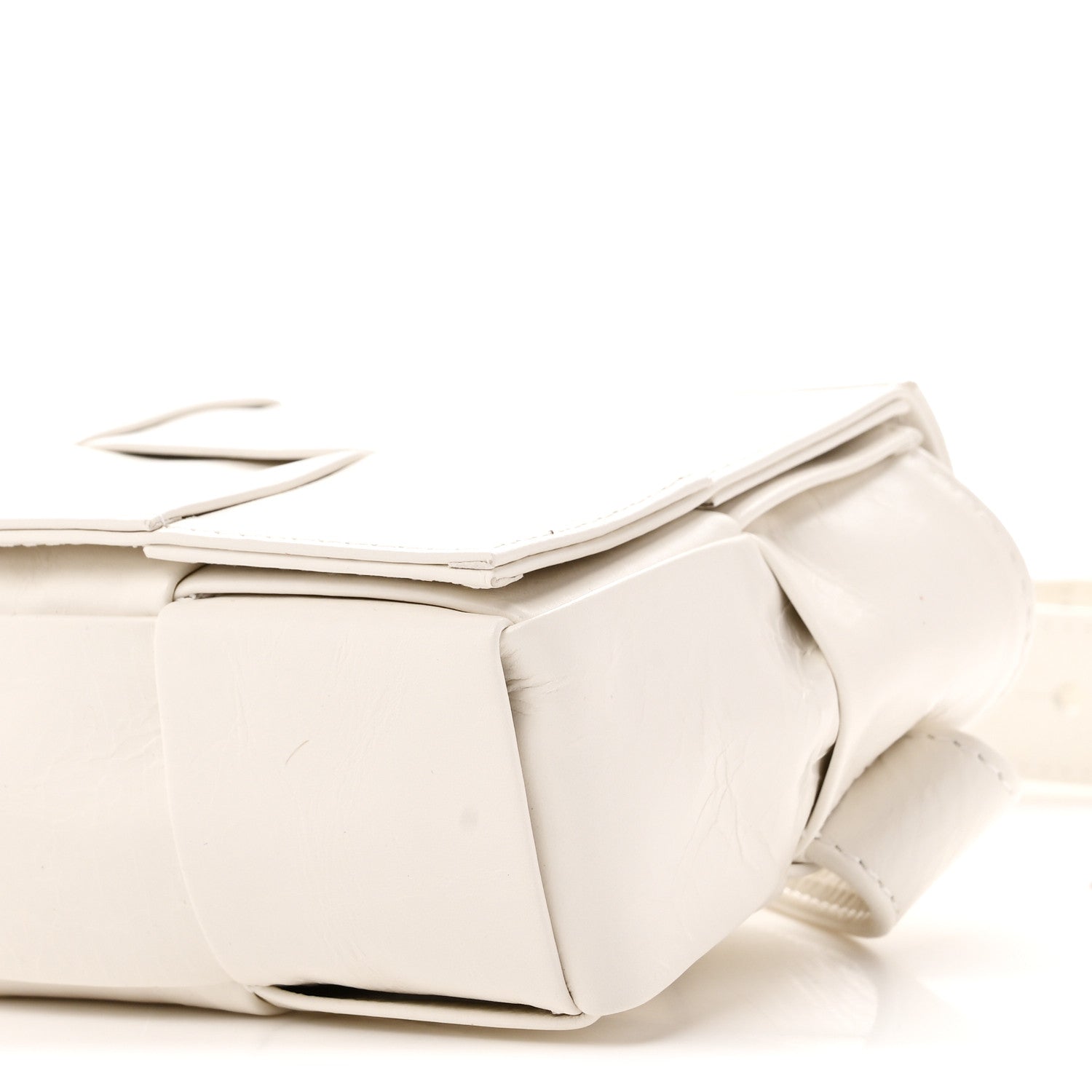 Paper Calfskin Intrecciato Cassette Belt Bag White