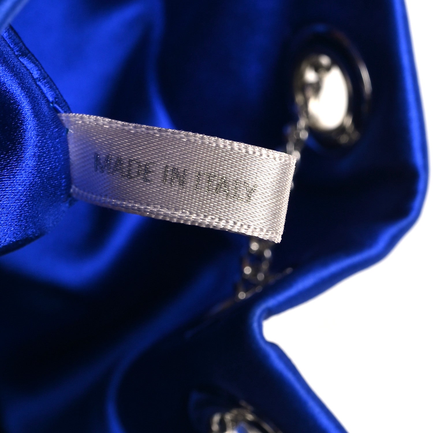 Satin Crystal Embellished Bon Bon Bag Blue