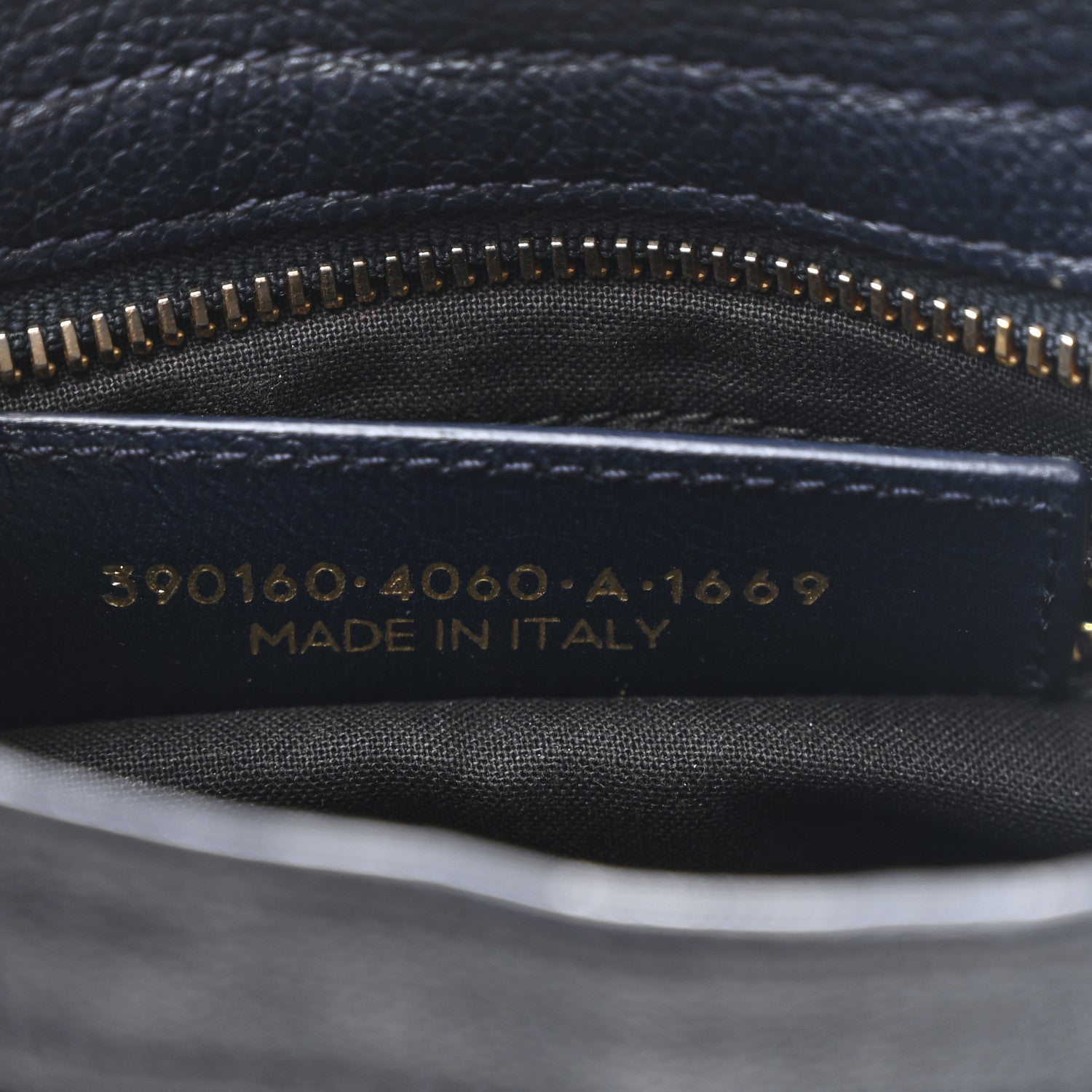 Chevre Gold Metallic Edge Hardware Mini City Bleu Nuit Dark Sea