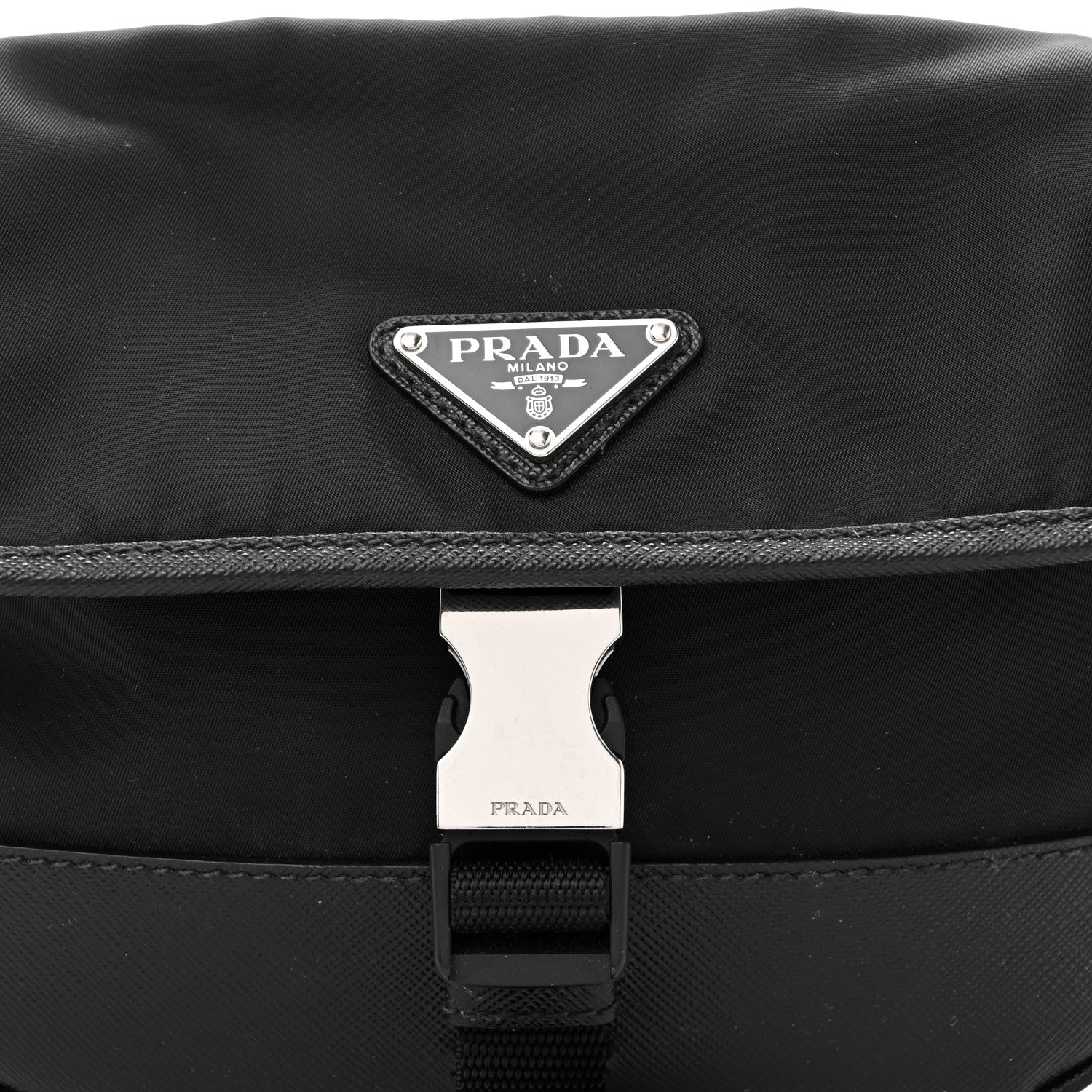 Re-Nylon Saffiano Sling Bag Black