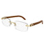 Cartier Eyewear CT0052O-008 Transparent Gold Brown Rimless Sunglasses
