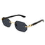 Cartier Eyewear CT0439S-001 Buffalo Horn Gold Grey Rimless Sunglasses