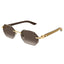 Cartier Eyewear Decor C De CT0439S-006 Gold Brown Rimless Sunglasses