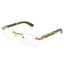 Cartier Eyewear Premiere CT0485O-006 Transparent Gold Green Real Wood Rimless Sunglasses