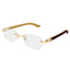 Cartier Eyewear CT0583O-002 Transparent Gold Rimless Sunglasses