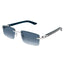 Cartier Eyewear Decor C De CT0582S-004 Blue Silver Rimless Sunglasses