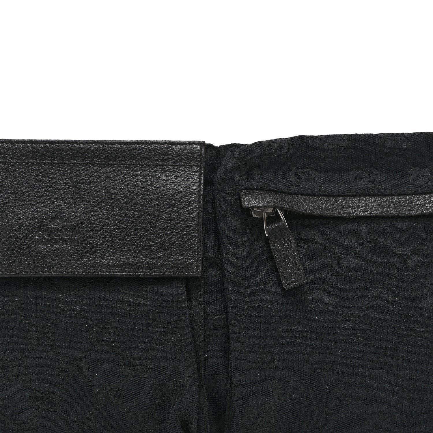 GG Monogram Double Pocket Belt Bag Black