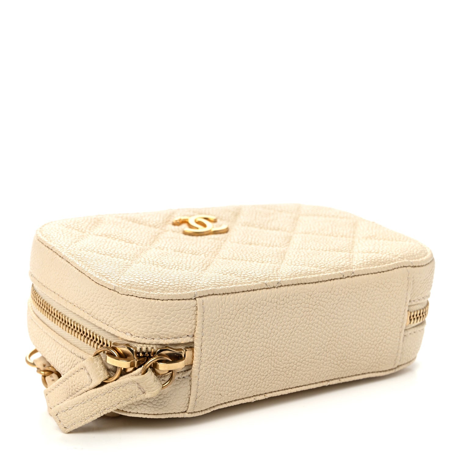 Caviar Quilted Flap Waist Bag White