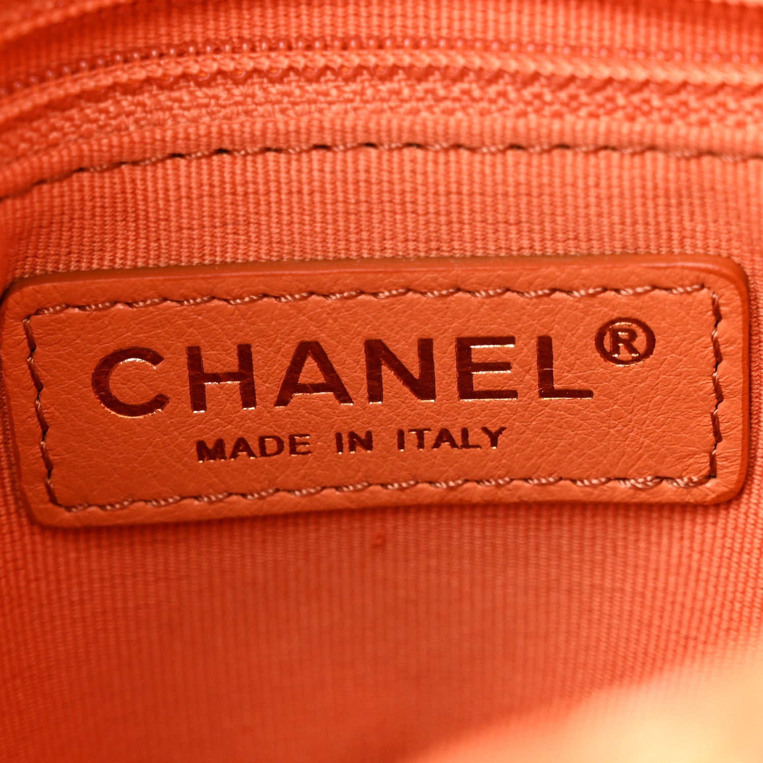 Calfskin Quilted Small CC Chain Bucket Backpack Orange