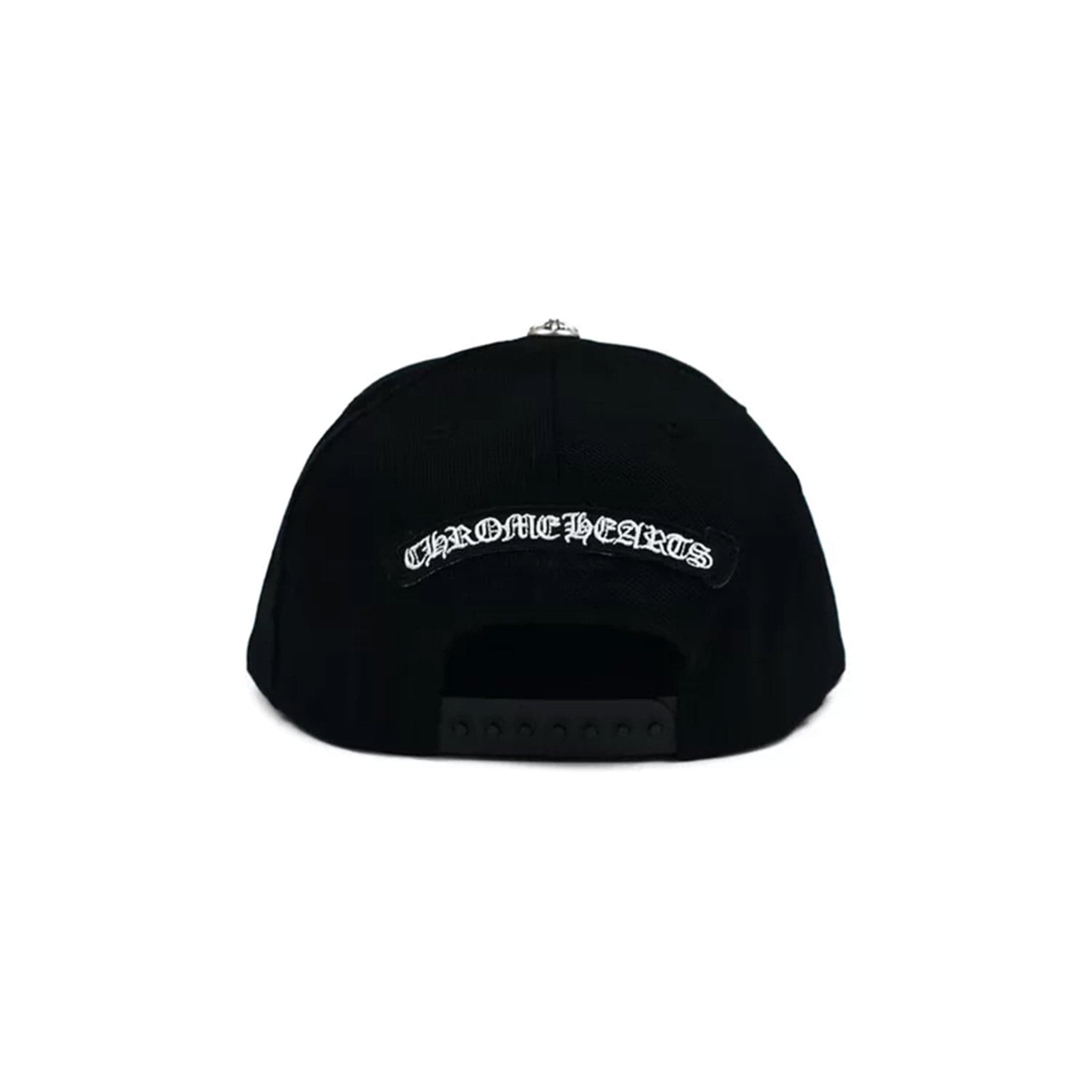 Chrome Hearts Cross Waxed Denim Baseball Cap Black