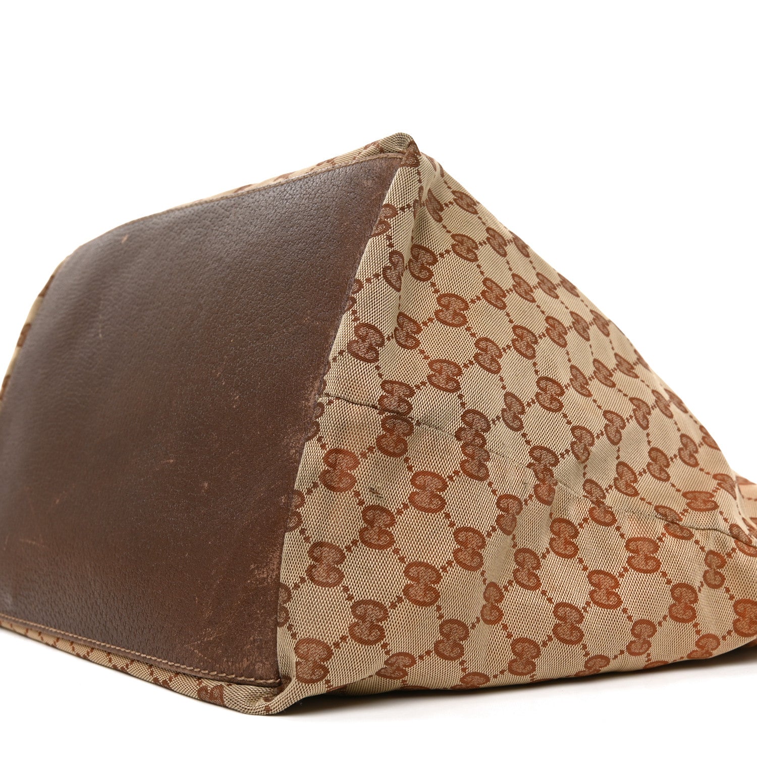 Monogram Large Web Handle Bucket Tote Dark Brown
